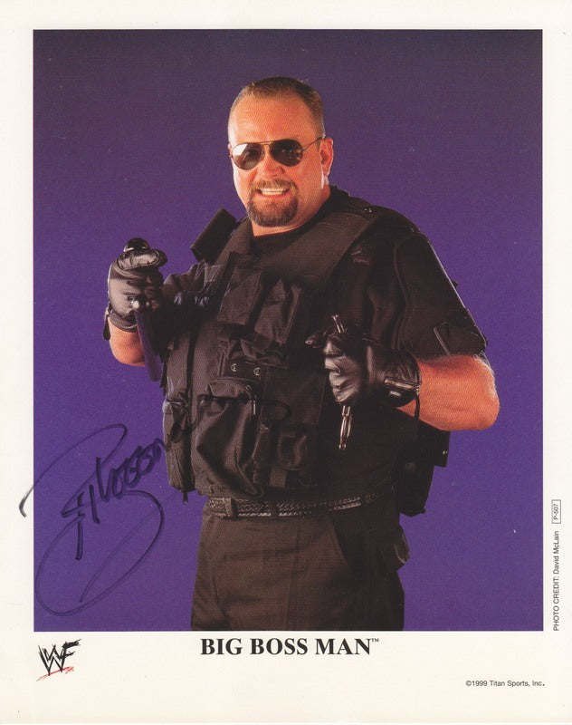 1999 Big Boss Man P507 Signed Wrestling Action Figure - Rare Collectible for WWE Fans & Memorabilia Enthusiasts | Perfect for Display, Gifts & Wrestling Collections