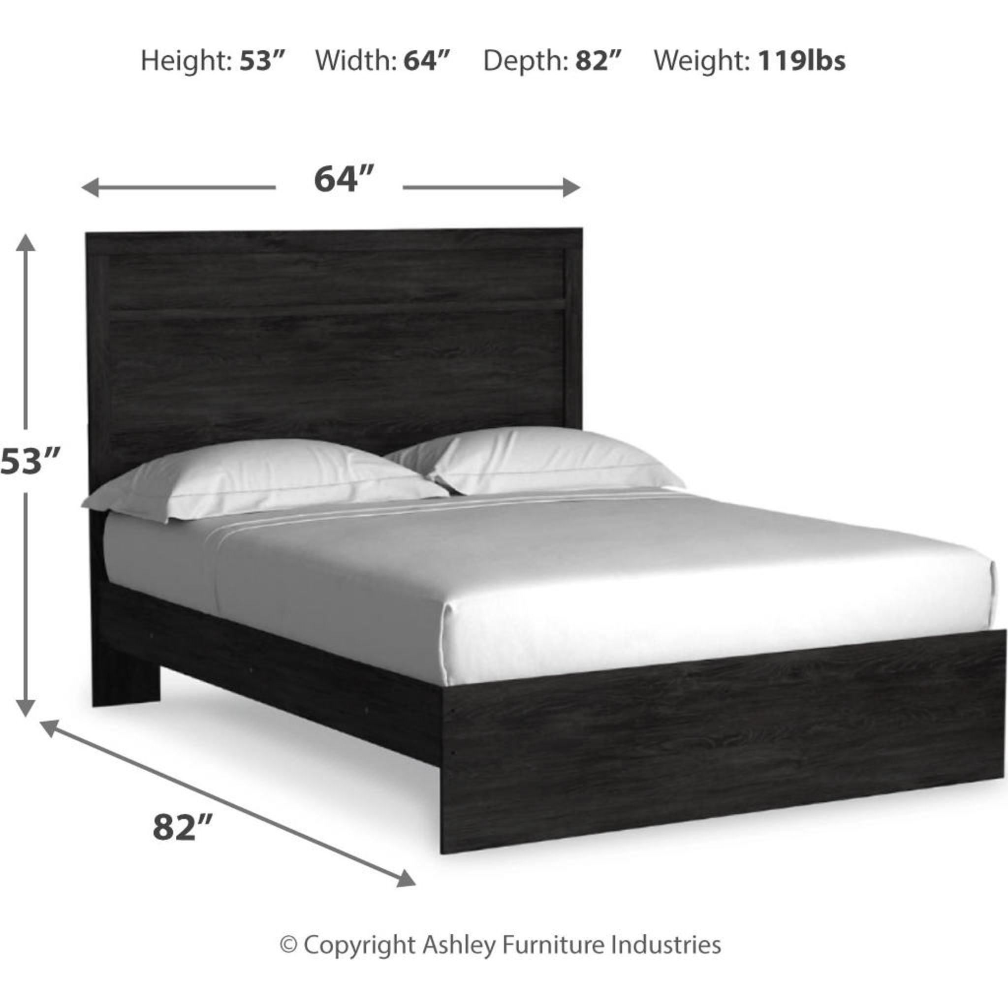 Belachime Queen Size Panel Bed Frame - Modern Wooden Platform Bed with Upholstered Headboard for Bedroom, Home Decor, and Guest Room