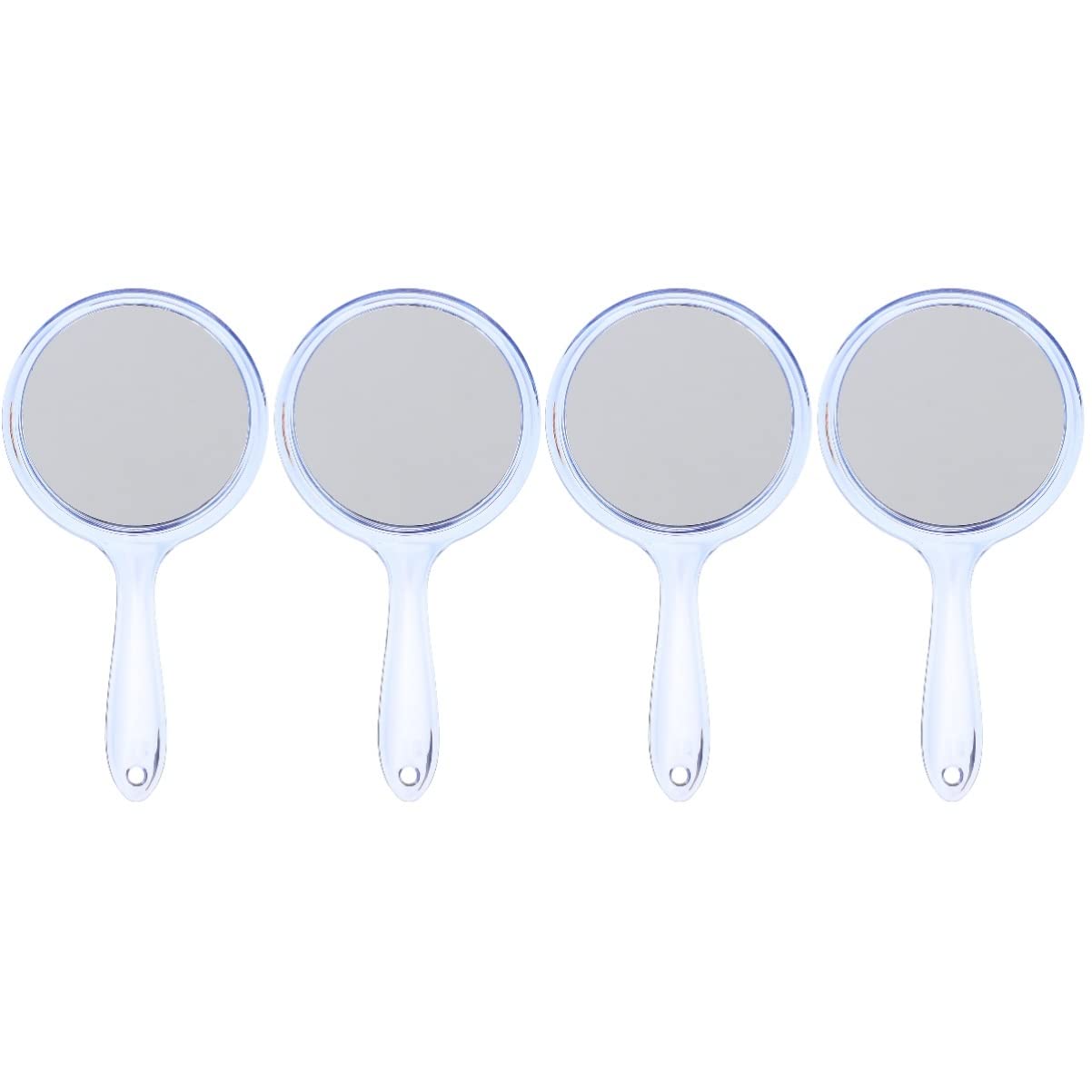 FRCOLOR 2-Pack Round Handheld Mirror with Handle - Magnifying & Portable Makeup Mirror for Vanity, Travel, and Home Decor - Perfect for Makeup, Grooming, and Self-Care Routines