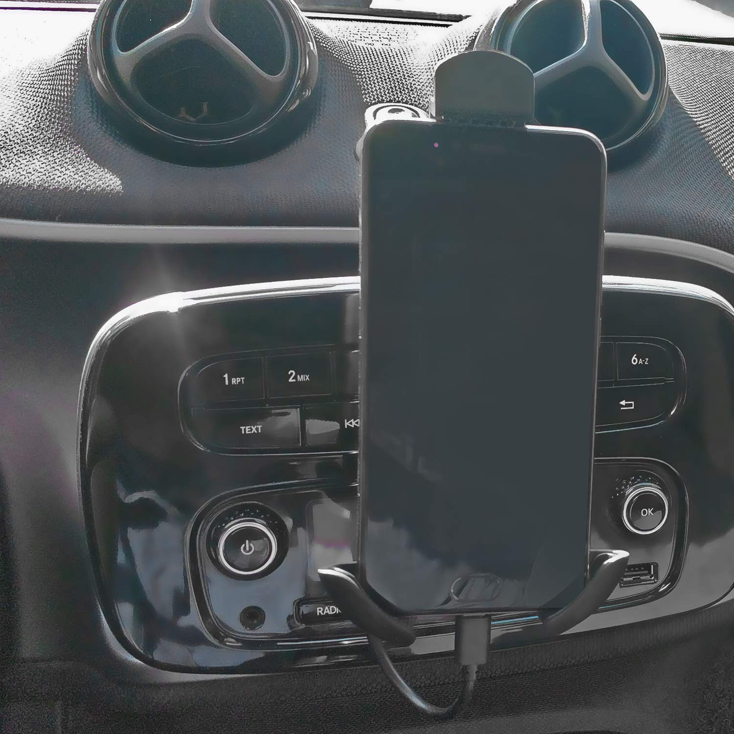 OYEFLY Smart 453 Car Phone Mount - 360° Rotatable Air Vent Phone Holder for iPhone & Android, Universal Car Phone Stand with Secure Grip for Hands-Free Navigation & Charging (Black) - Perfect for Commuting, Road Trips & Uber Drivers