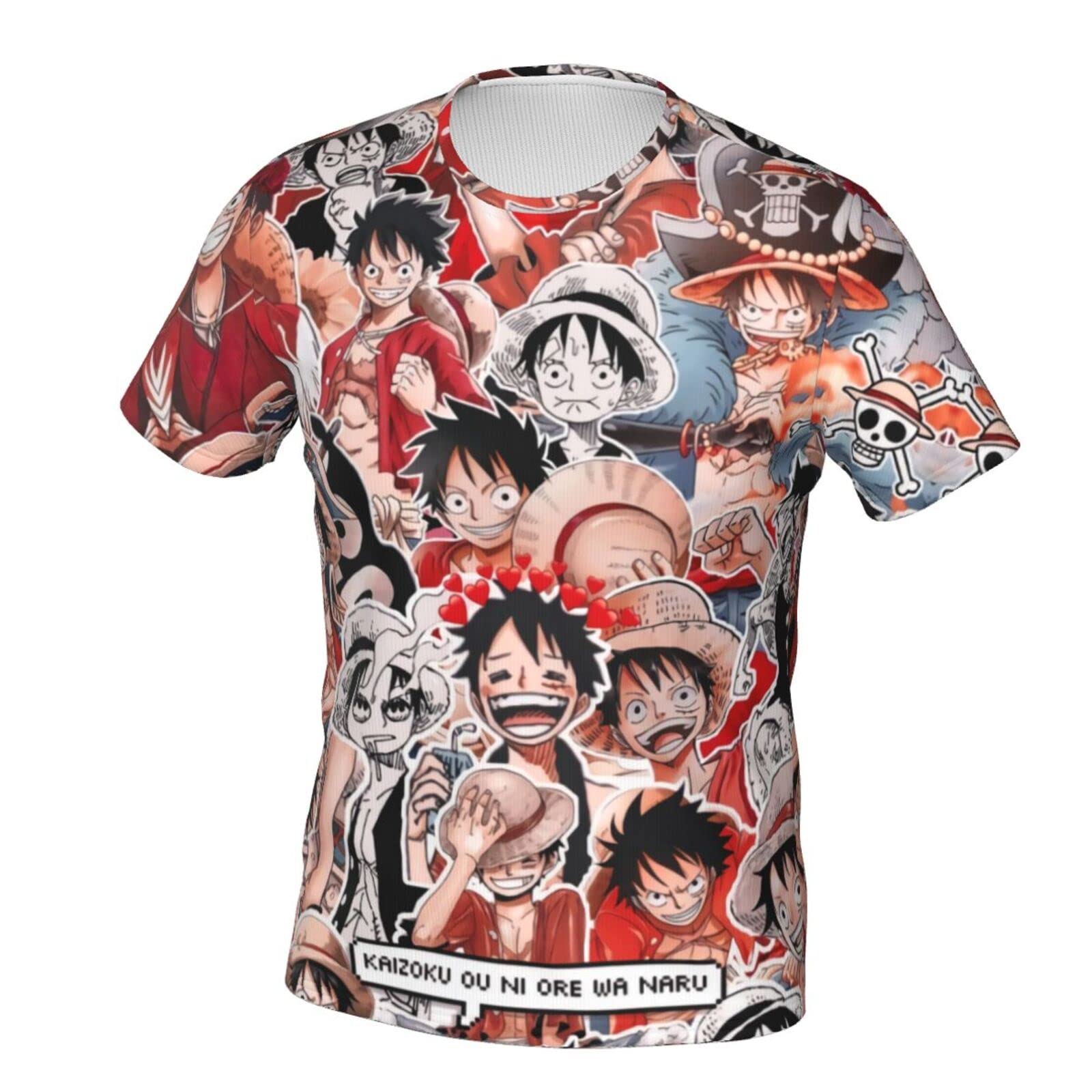 One Piece Anime Monkey D. Luffy 3D Printed T-Shirt for Men - Comfortable Short Sleeve Round Neck Cotton Tee - Perfect for Cosplay, Anime Conventions & Casual Wear