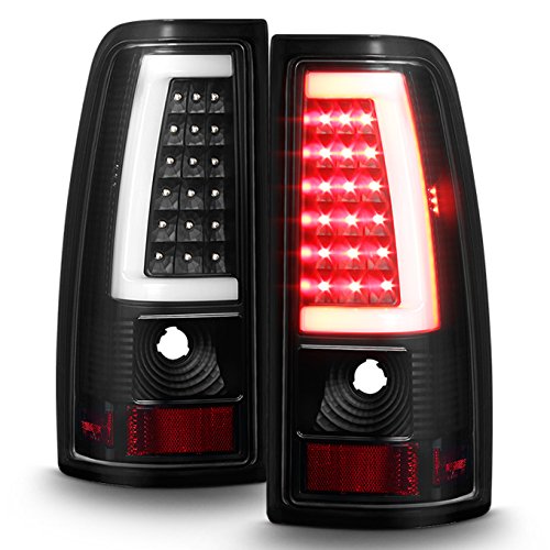 AKKON Black Bezel LED Tube Tail Brake Lights for 1999-2006 GMC Sierra & 1999-2002 Chevy Silverado Pickup Trucks - Waterproof & Durable Replacement Lamps for Night Driving & Enhanced Safety