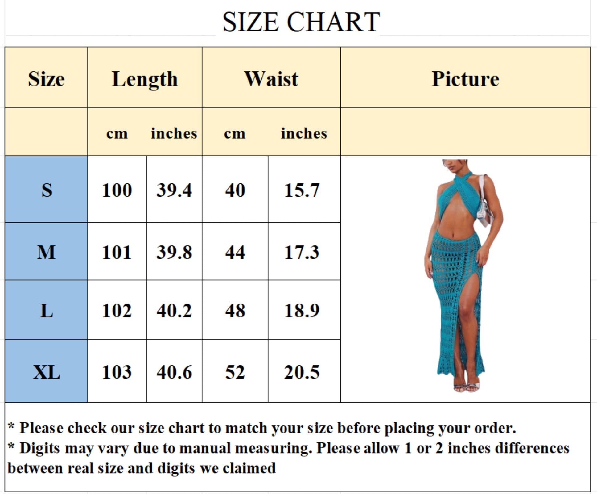 Sexy Women's 2-Piece High-Slit Maxi Skirt Set - Halter Bodycon Hollow Out Knit Outfit for Beach, Party & Y2K Fashion | Summer Vacation & Date Night Outfits