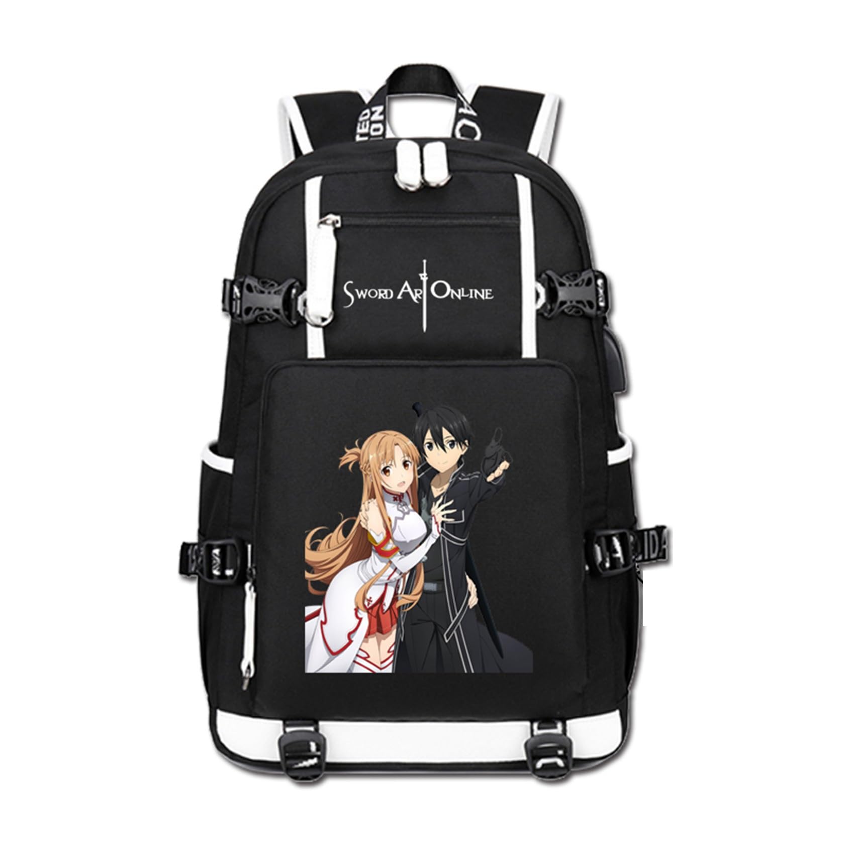 SAO Anime Sword Art Online Backpack - Lightweight Daypack for School, College, Travel & Cosplay | Durable Bookbag with Shoulder Straps for Students & Gamers