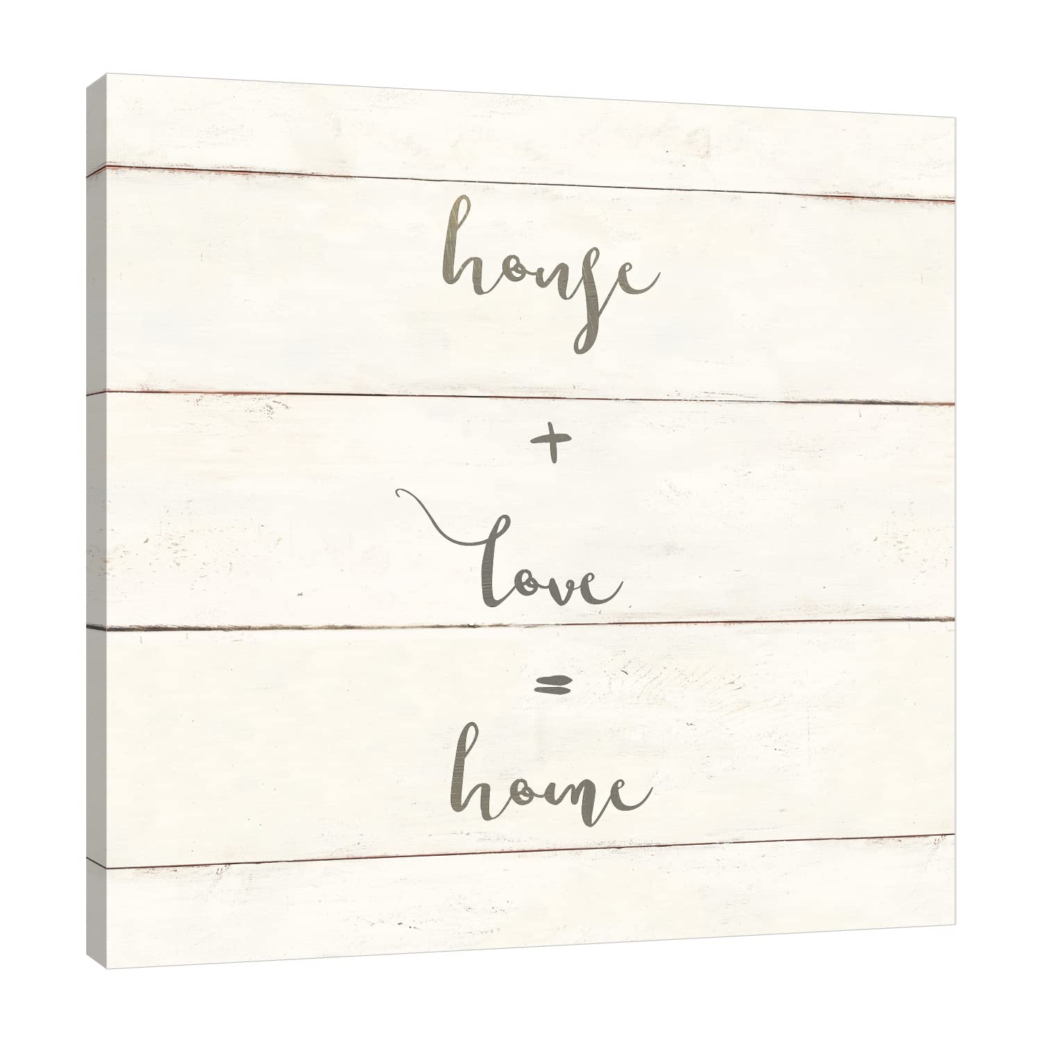 Jaxson Rea Home Sweet Home IV Shiplap Gallery Wrapped Canvas Wall Art - 36x36 Inch Farmhouse Decor by Wild Apple - Perfect for Living Room, Bedroom & Office Décor