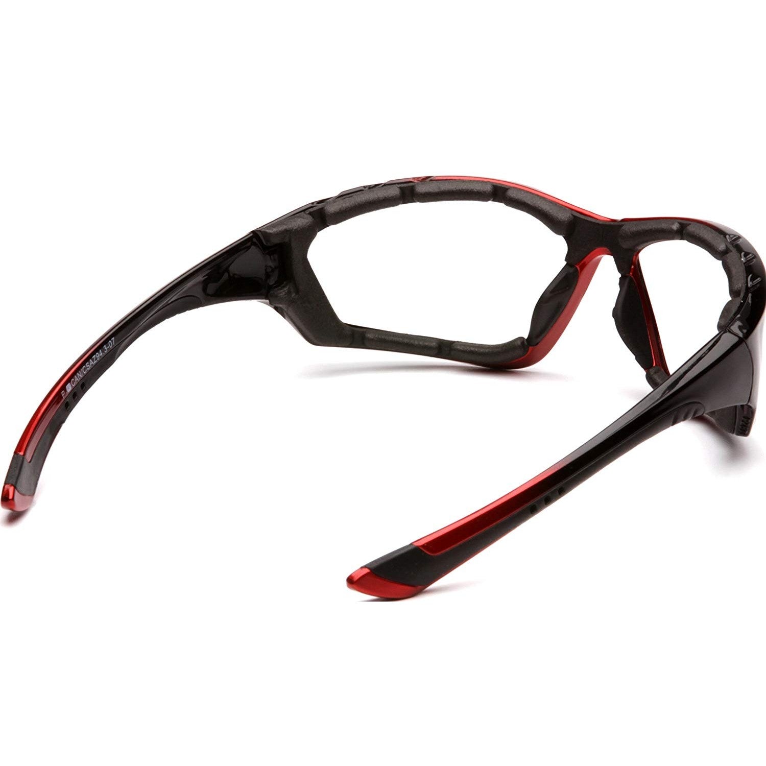 Pyramex SBR8710DTP Accurist Safety Glasses - Clear Lens, Black/Red Frame - ANSI Z87.1 Certified for Construction, Woodworking & DIY Projects