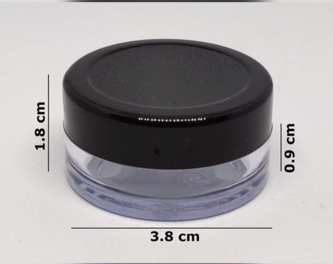 DINEMART 6-Pack 8g Acrylic Sanjar Jars with Black Lids & Leakproof Washers - Empty Cosmetic Containers for Lip Balm, DIY Skincare, Body Butter, Creams | Travel-Friendly, Home Use, Salon Storage, Gift Packaging