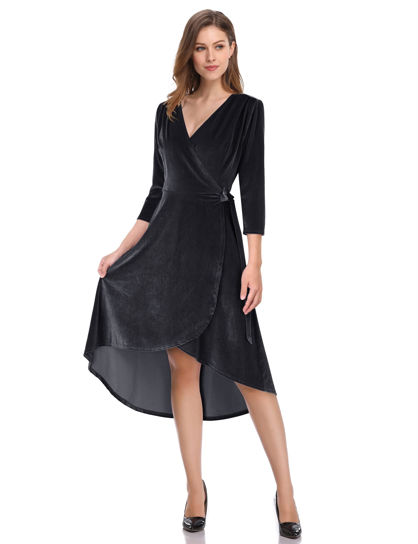 Elegant Women's Velvet Formal Holiday Party Gown Dress - Perfect for Christmas, New Year's Eve & Special Occasions