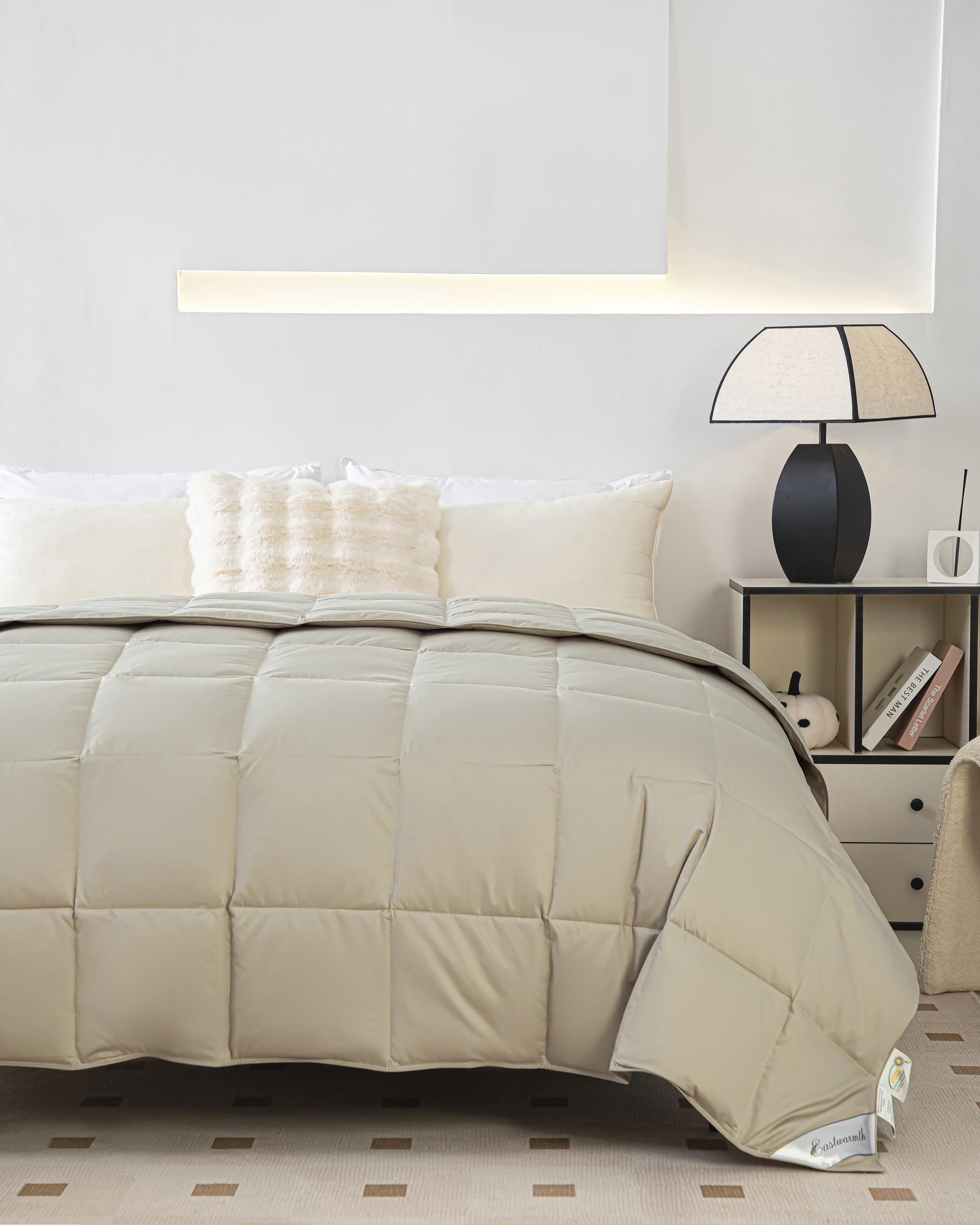 Lightweight Goose Down Comforter - Cooling Blanket & Duvet Insert for Summer & Warm Weather - 750 Fill Power - Grey - King Size (104x90 inches) - Perfect for Hot Sleepers & Air-Conditioned Bedrooms