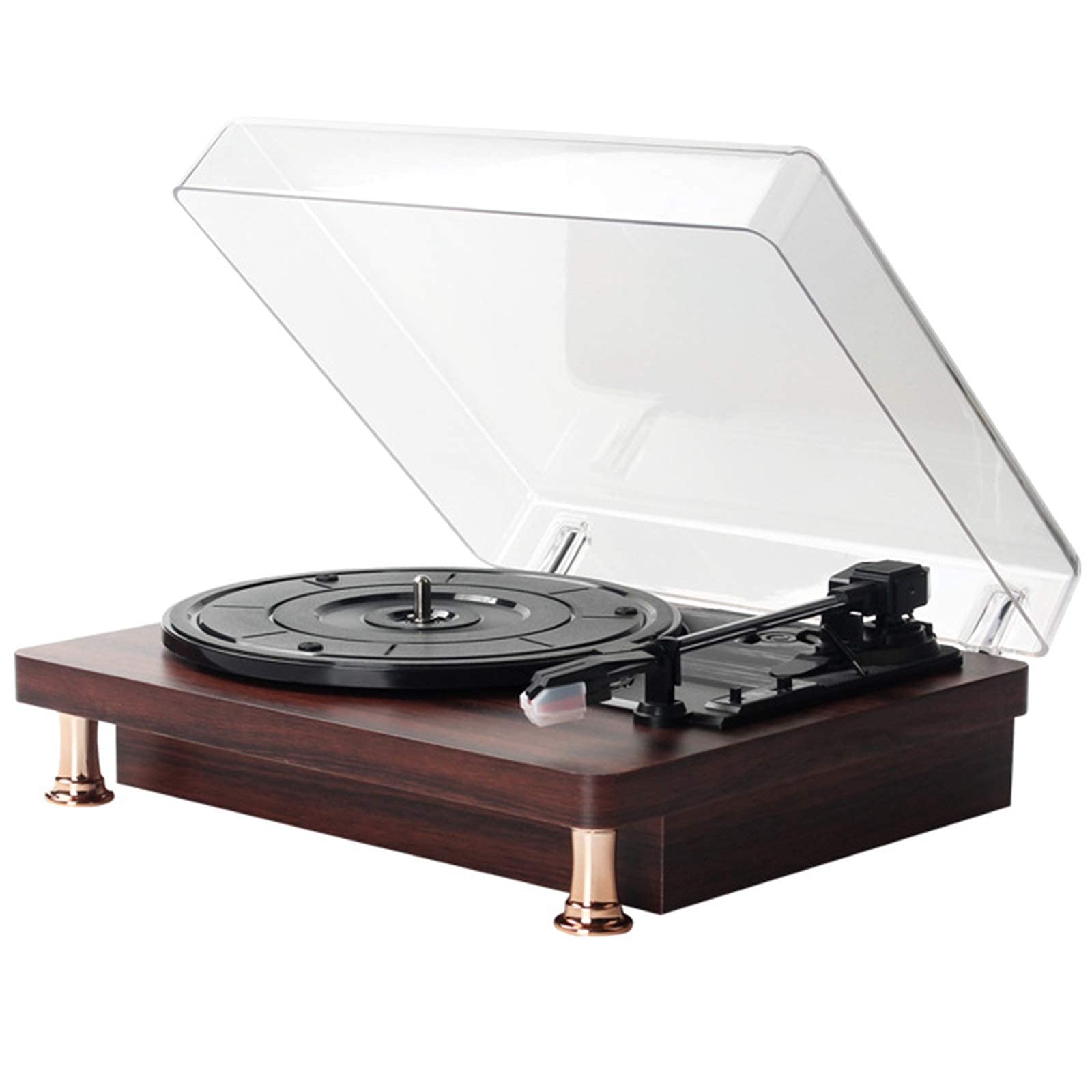 Vintage Bluetooth Record Player with Built-in Speakers, USB, Belt-Drive - 3-Speed Turntable for Vinyl Records | Perfect for Home Entertainment & Retro Decor (Ideal for Living Rooms, Bedrooms & Gift Giving)