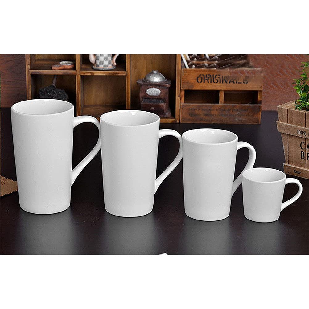 20oz Porcelain Coffee Mugs Set - Large Ceramic Mugs with Handle for Tea, Coffee & Hot Chocolate - Pure White Drinking Cups for Home, Office & Restaurant Use