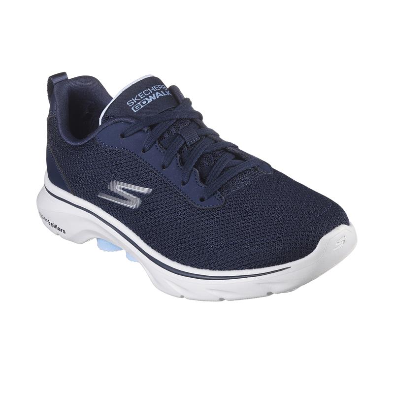 GO WALK 7 Comfortable Slip-On Walking Shoes for Men & Women - Lightweight & Breathable Sneakers for Walking, Travel & Everyday Wear (Style: 125207/NVLB)