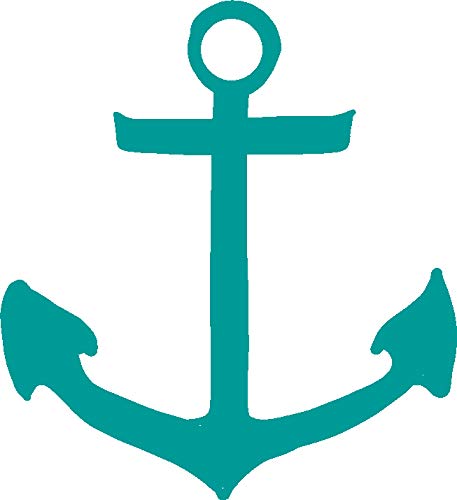 5-Inch Anchor Vinyl Decal - Premium 2.5mil Thick Outdoor-Grade Vinyl Sticker for Cars, Trucks, Windows, Laptops & Tablets - Turquoise Color - Perfect for Boat Enthusiasts, Nautical Decor & Personalizing Vehicles/Devices