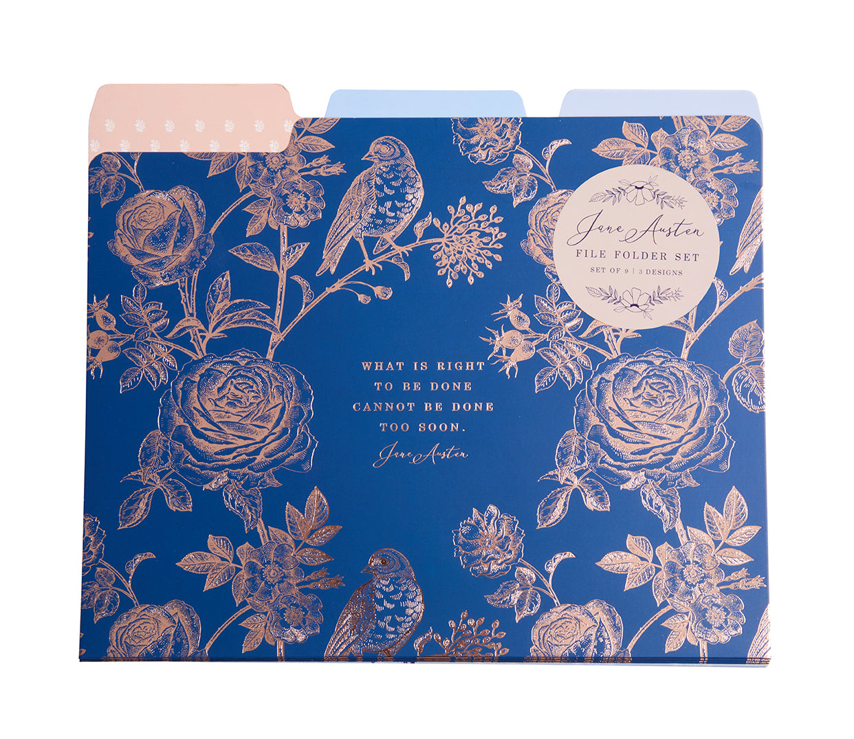 Jane Austen File Folder Set - 9-Piece Organizer for Office, School & Home | Classic Literature Themed Stationery