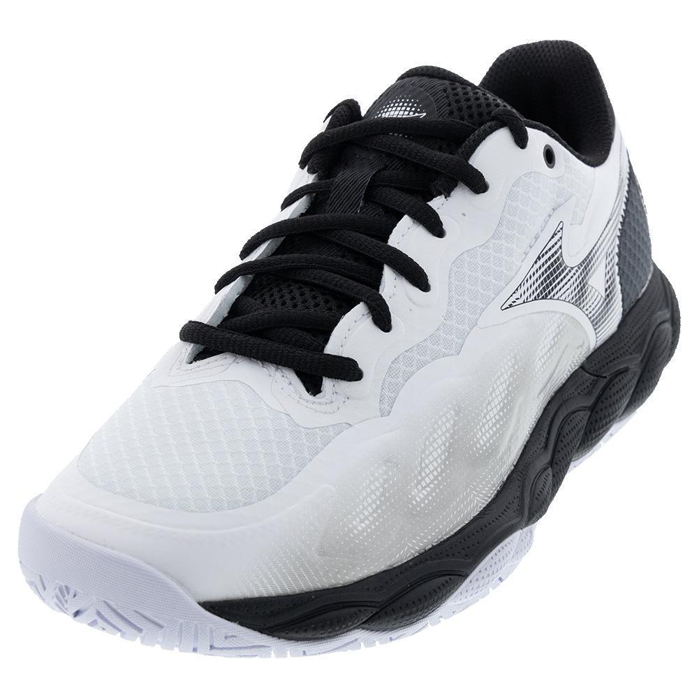 Men's Wave Enforce Court AC Tennis Shoes - White & Black | High-Performance Athletic Shoes for Tennis, Badminton & Casual Wear