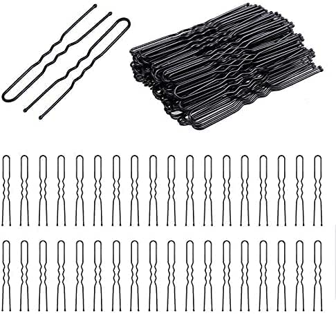 JAGMOOLYA U-Shaped Hair Pins for Buns - 24 Pack Black Bobby Pins for Women, Girls & Kids (2.4 Inch) - Strong Hold for All Hair Types - Perfect for Updos, Braids & Wedding Hairstyles