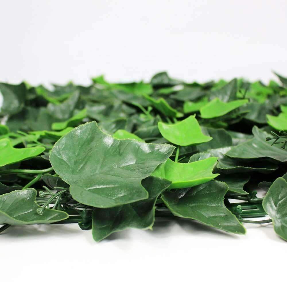 Artificial Ivy Leaf Hedge Panel - 25cm x 25cm Realistic Fake Greenery for Home Decor, Wedding Backdrops & Outdoor Privacy Screens