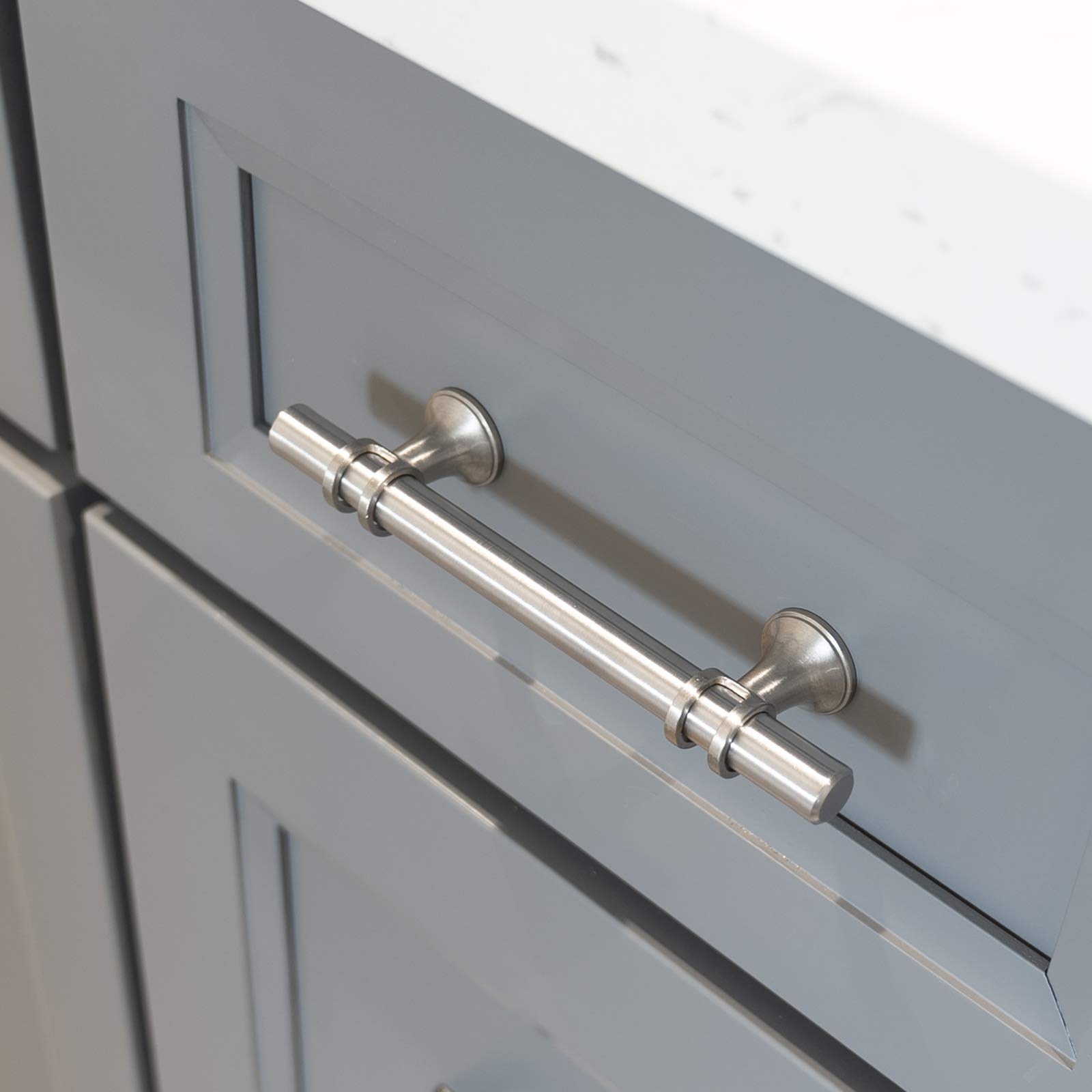 Modket 12-Series Brushed Nickel T-Bar Cabinet Pulls - 3