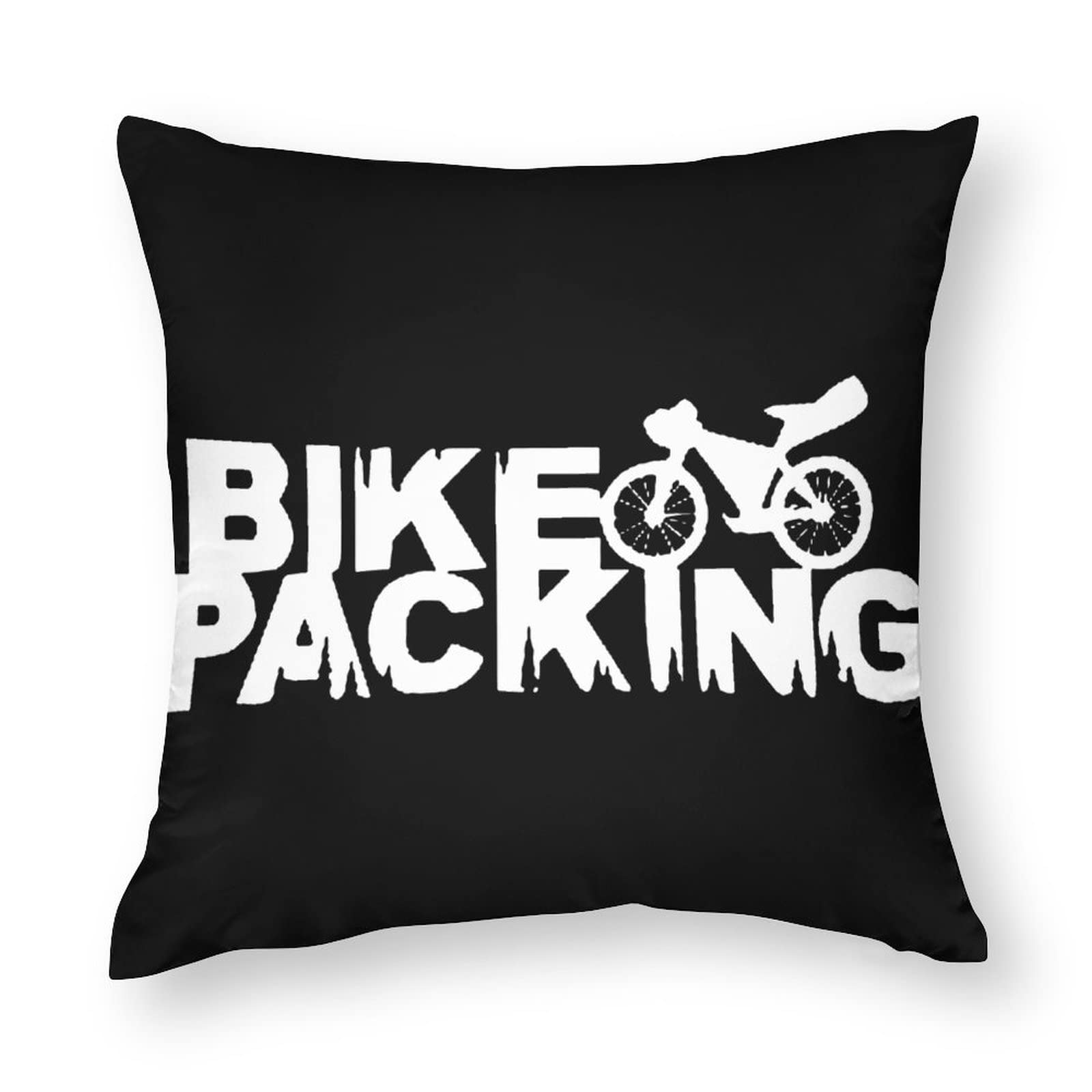 Bikepacking Themed Throw Pillow Covers - Decorative Couch & Sofa Cushion Cases for Home & Outdoor Adventure Decor | Perfect for Camping, Van Life & Travel Enthusiasts