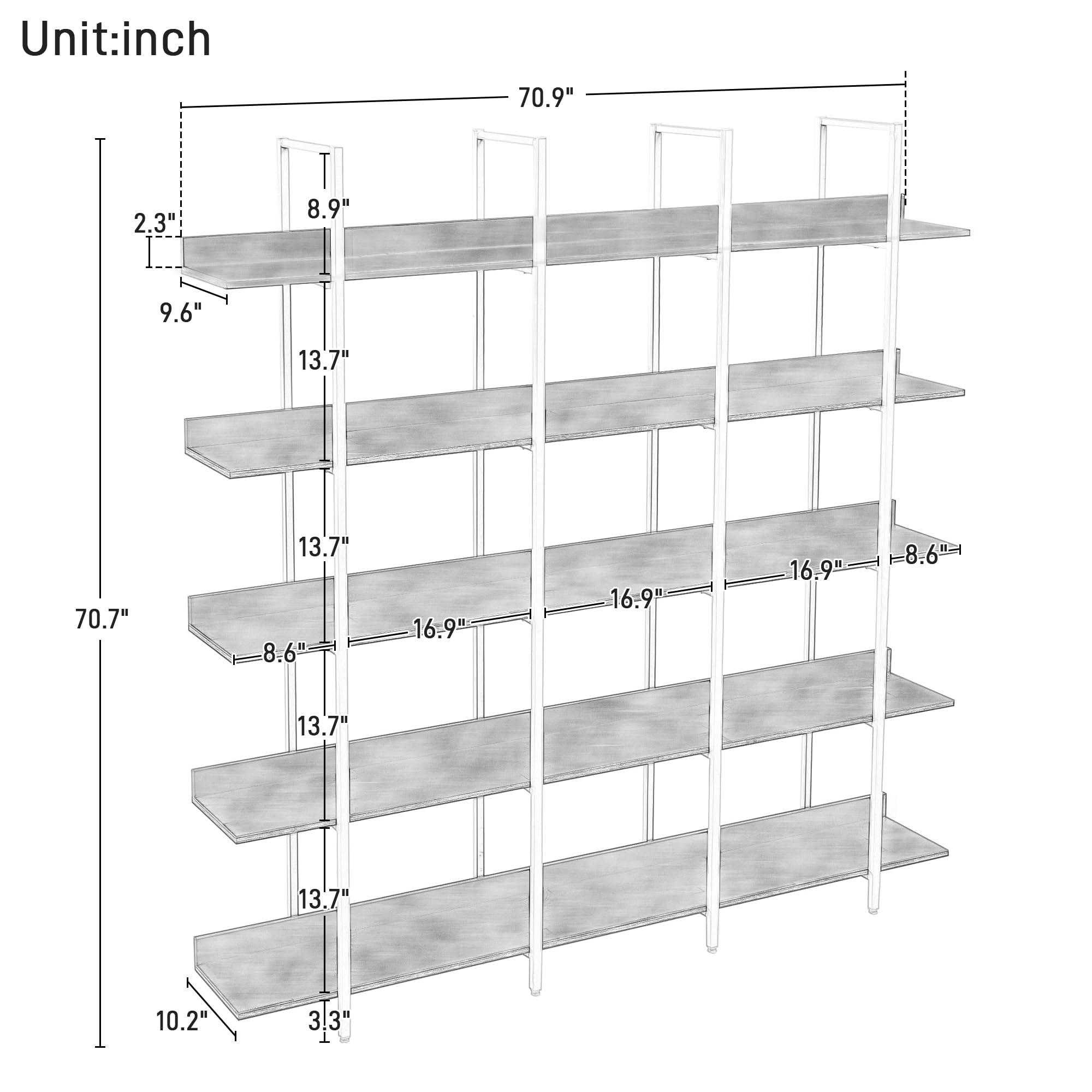 Merax 5-Tier White Bookshelf - Modern Wooden Bookcase & Storage Shelf for Study, Home Office, Living Room - Perfect for Organizing Books, Decor & Office Supplies
