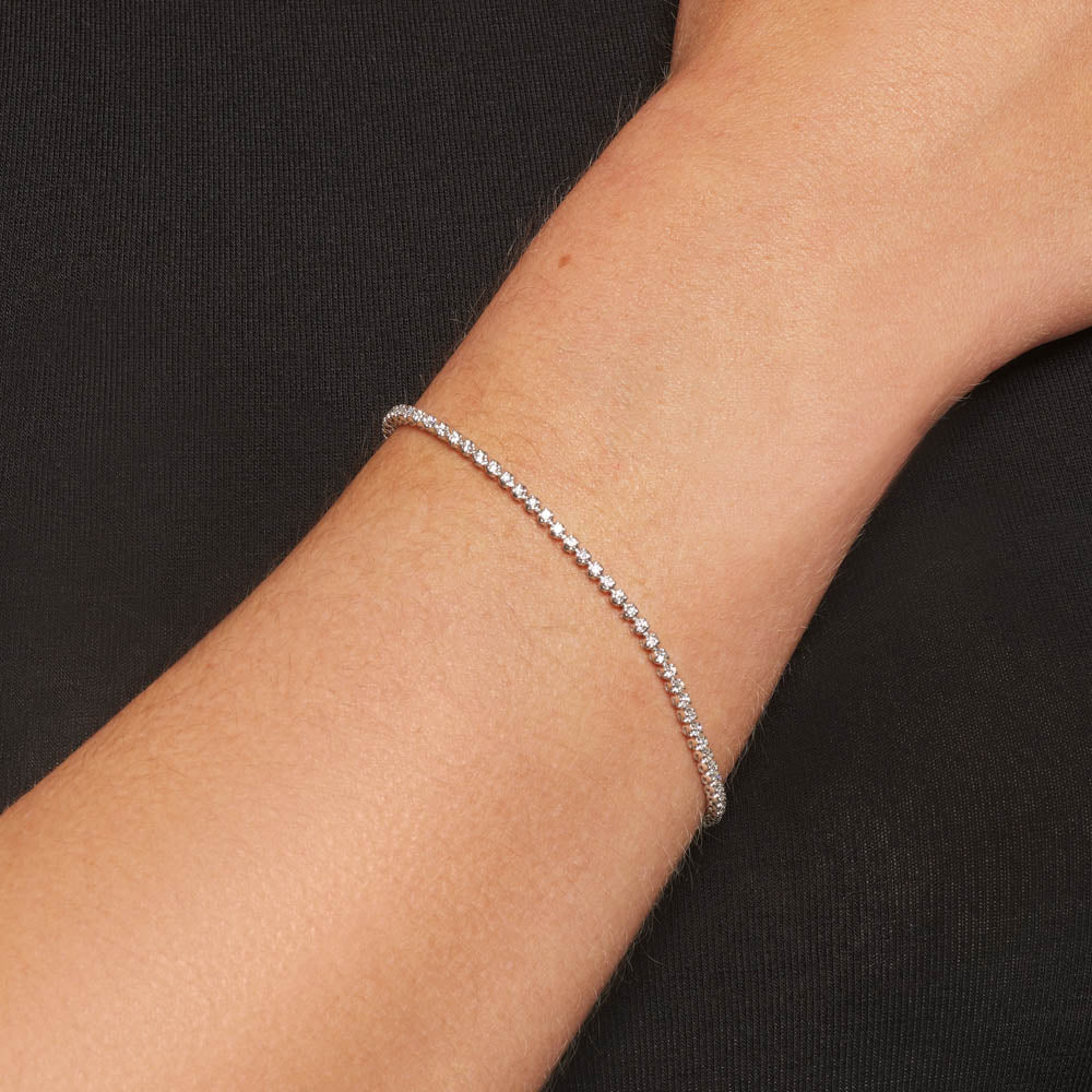 10k White Gold Lab Grown Diamond Tennis Bracelet for Women - Elegant Jewelry Gift for Anniversary, Wedding & Special Occasions