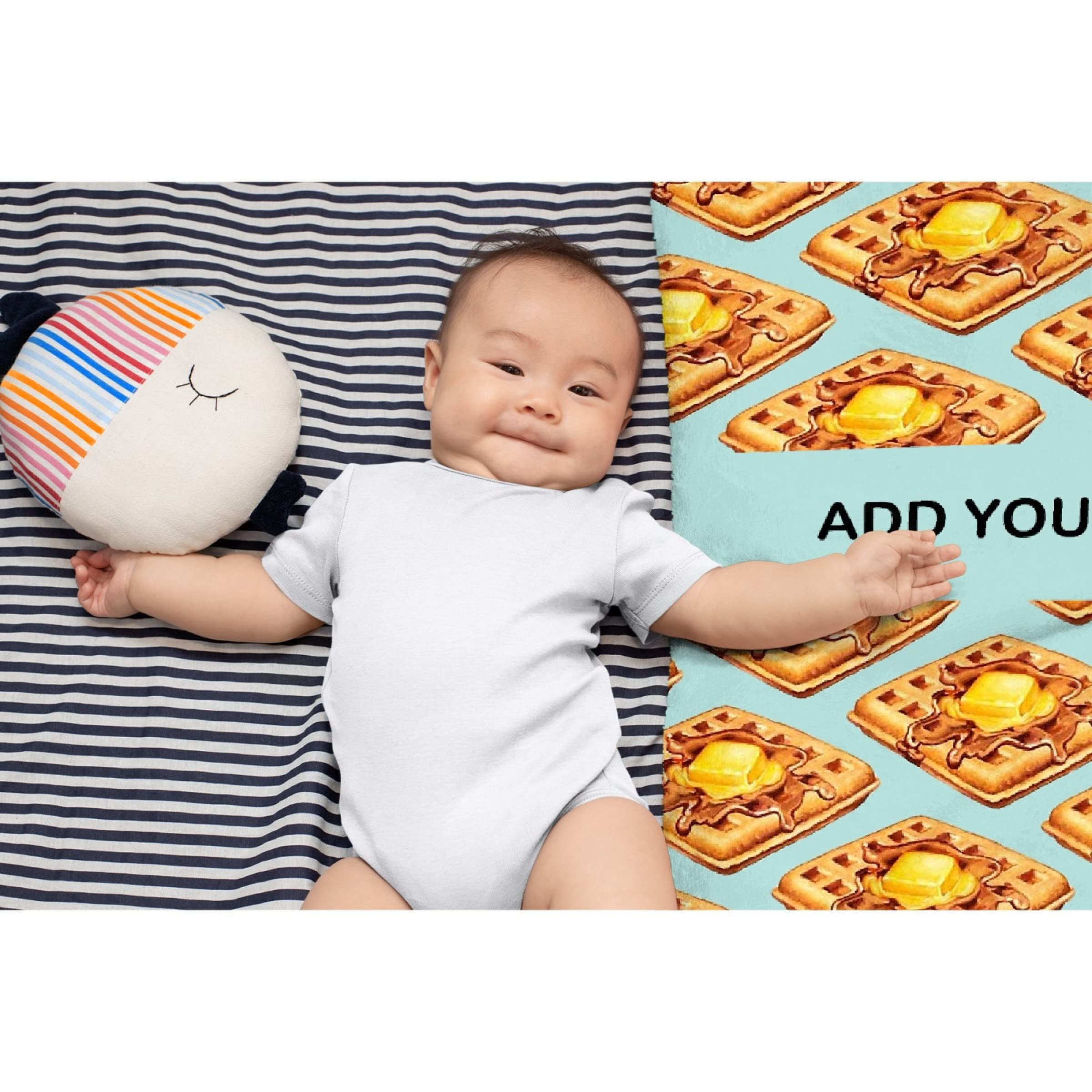 Anuruddha Personalized Waffle Blanket with Custom Name & Text - Lightweight Soft Throw for Bed, Couch, Gift for Waffle Lovers - Medium Size 60