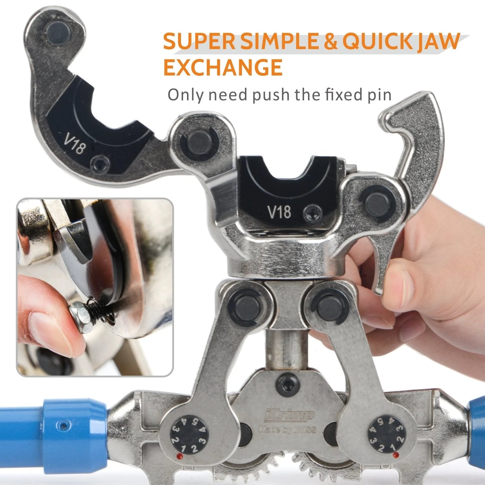 Professional Copper Pipe Press Tool Kit with 15/18/22/28mm V-Type Jaws - Perfect for Plumbing, HVAC & DIY Pipe Fitting Projects