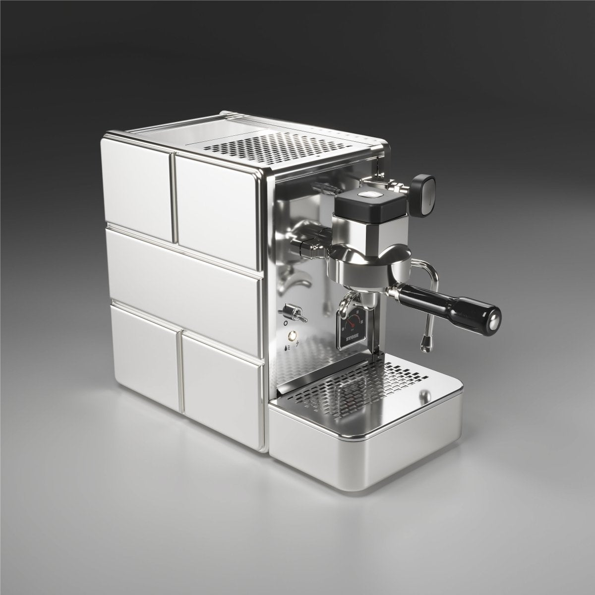 Premium Chrome Espresso Machine for Home & Office - Stone Design with Mine Technology - Perfect for Coffee Lovers & Baristas