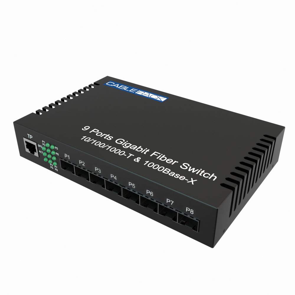 8 Port SFP Unmanaged Ethernet Optical Switch - Multimode & Singlemode SFP Included for High-Speed Network Connectivity | Ideal for Data Centers, Office Networks & Home Server Setups