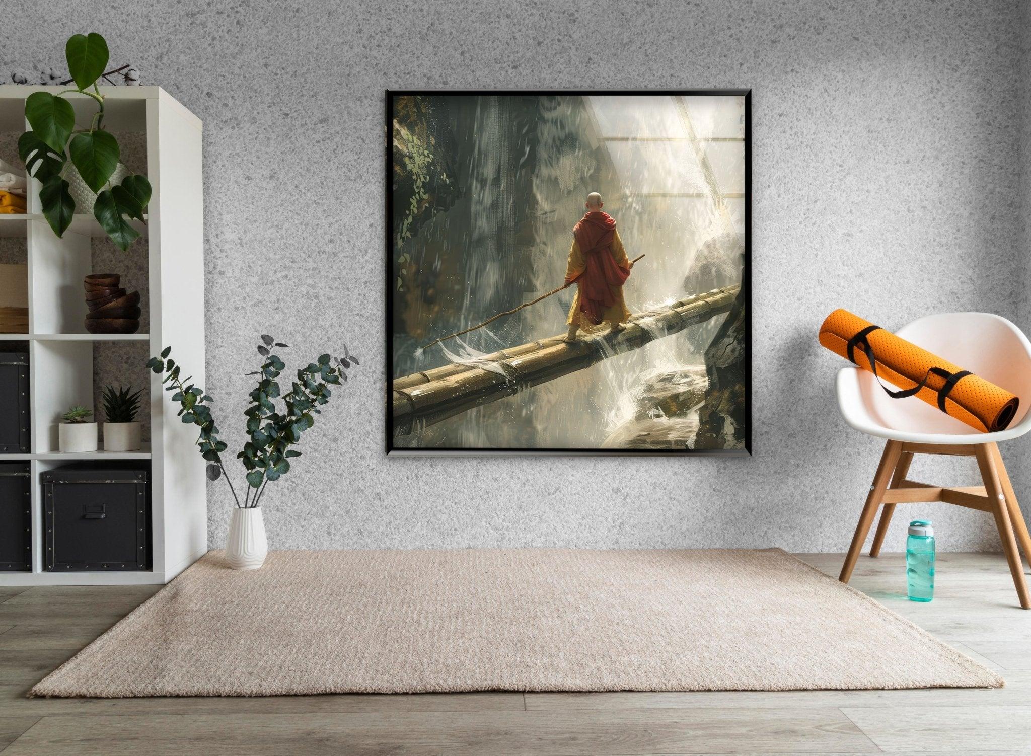 Aang Avatar Glass Wall Art - Stunning Anime Decor for Living Room, Bedroom, or Office - Perfect Gift for Avatar Fans