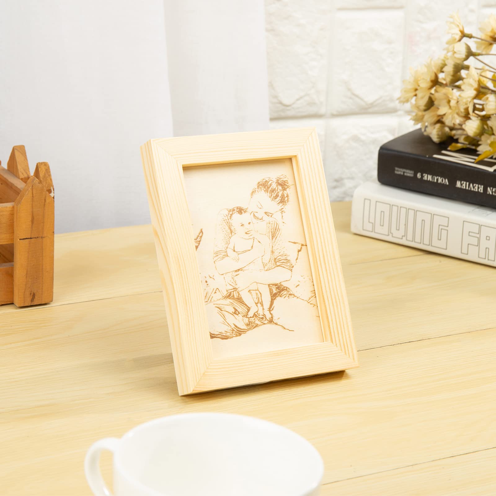 Personalized Picture Frame - Custom Wood Photo Frame with Engraved Text - Create Your Own Unique Gift (Style 1) - Perfect for Weddings, Anniversaries & Home Decor