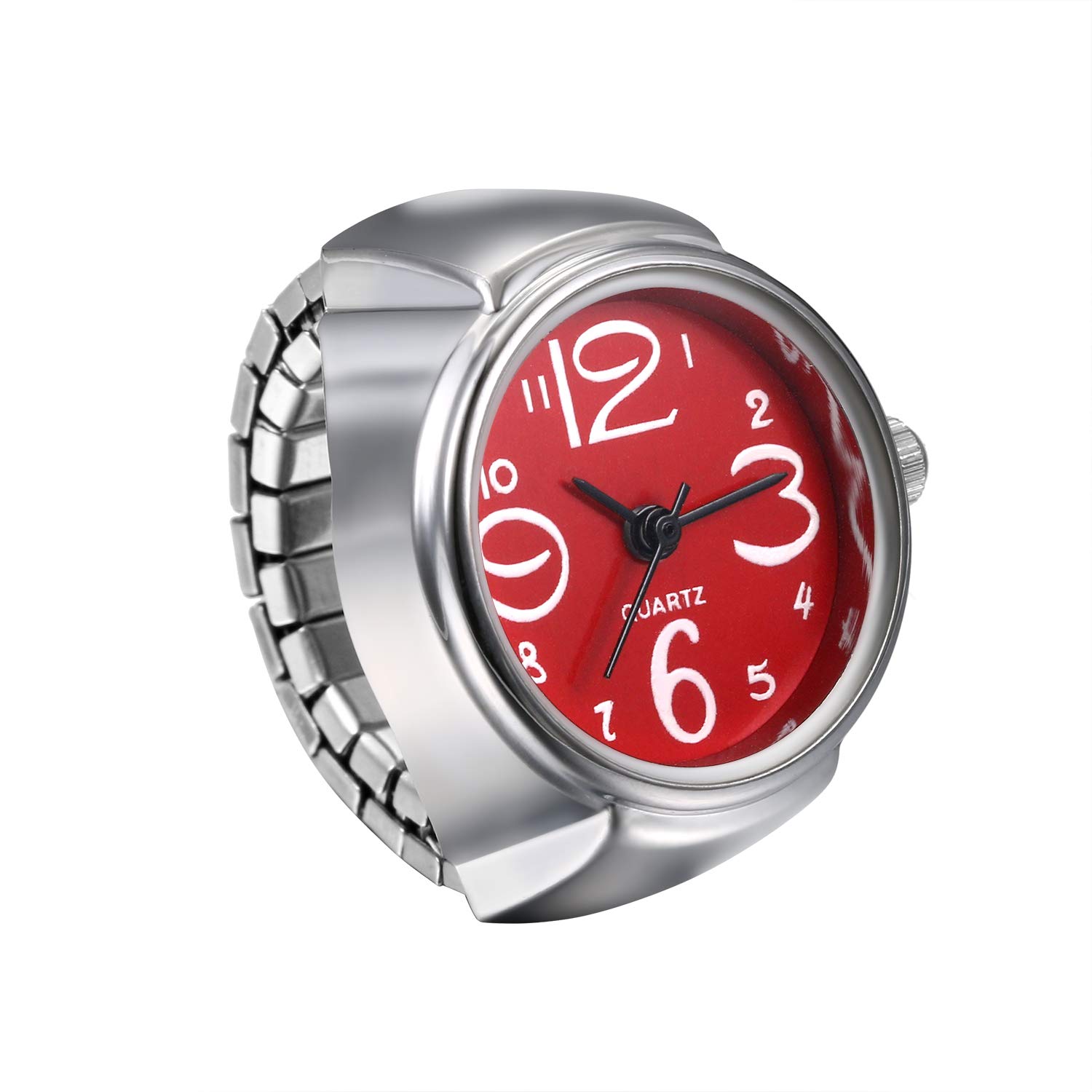 Stylish Unisex Elastic Finger Ring Watch - Round Quartz Timepiece for Men & Women - Perfect for Casual Wear, Parties, and Unique Fashion Statements
