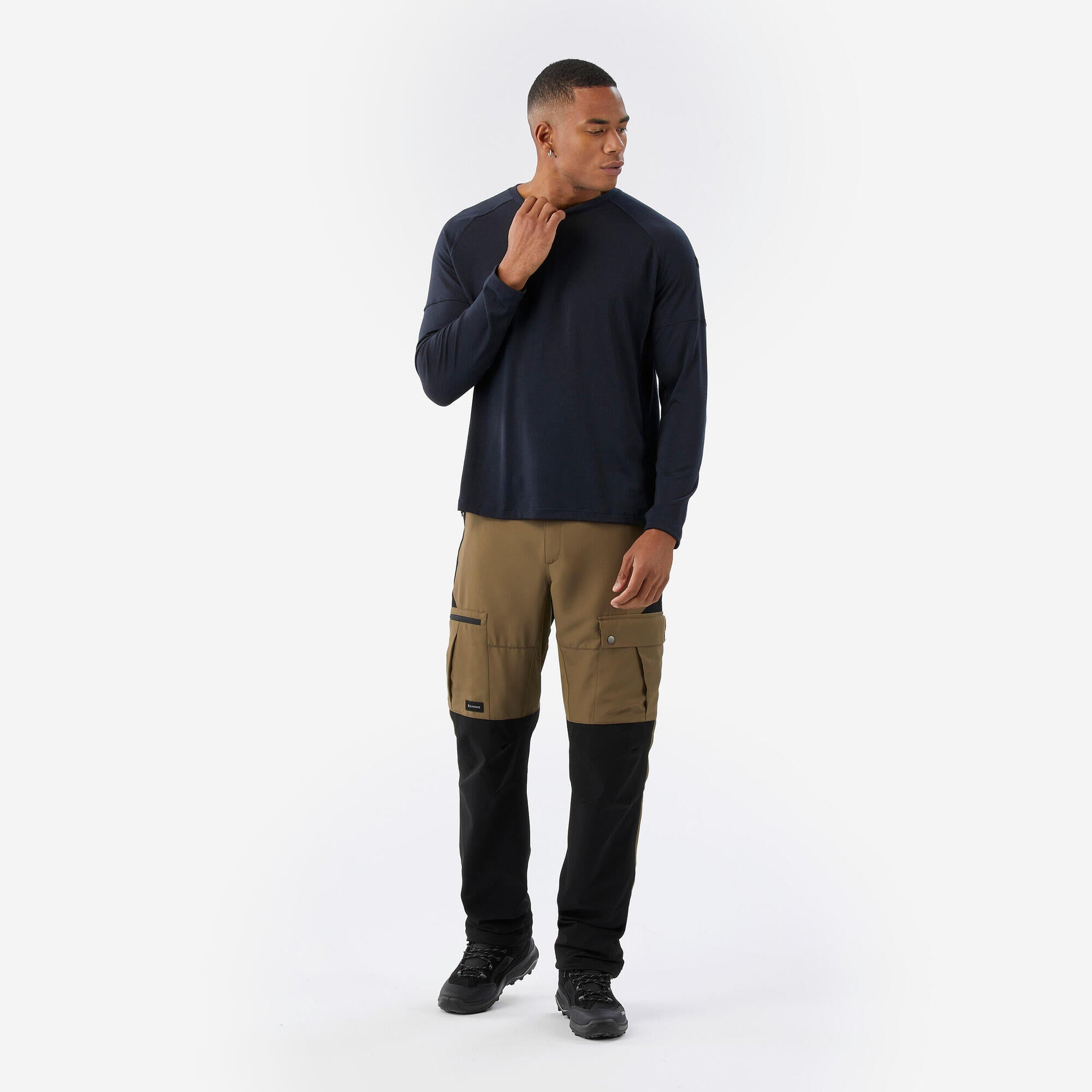 Simond Men's Merino Wool Long Sleeve T-Shirt - Soft, Breathable & Odor Resistant Base Layer for Hiking, Camping & Outdoor Activities