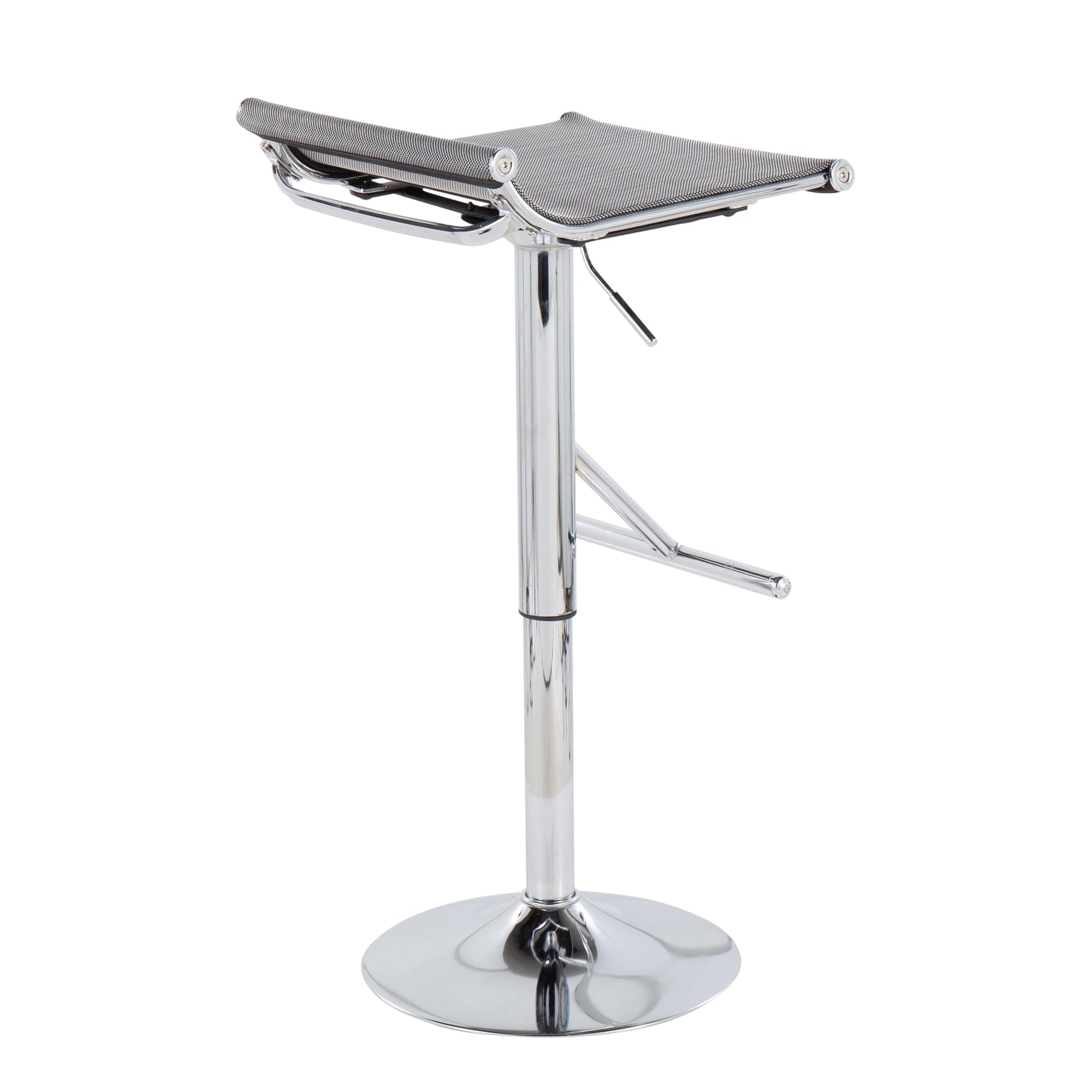 LumiSource Mirage Ale Adjustable Swivel Bar Stool - Chrome Metal Bar Chair with Height Adjustment for Kitchen Island, Home Bar & Counter Dining