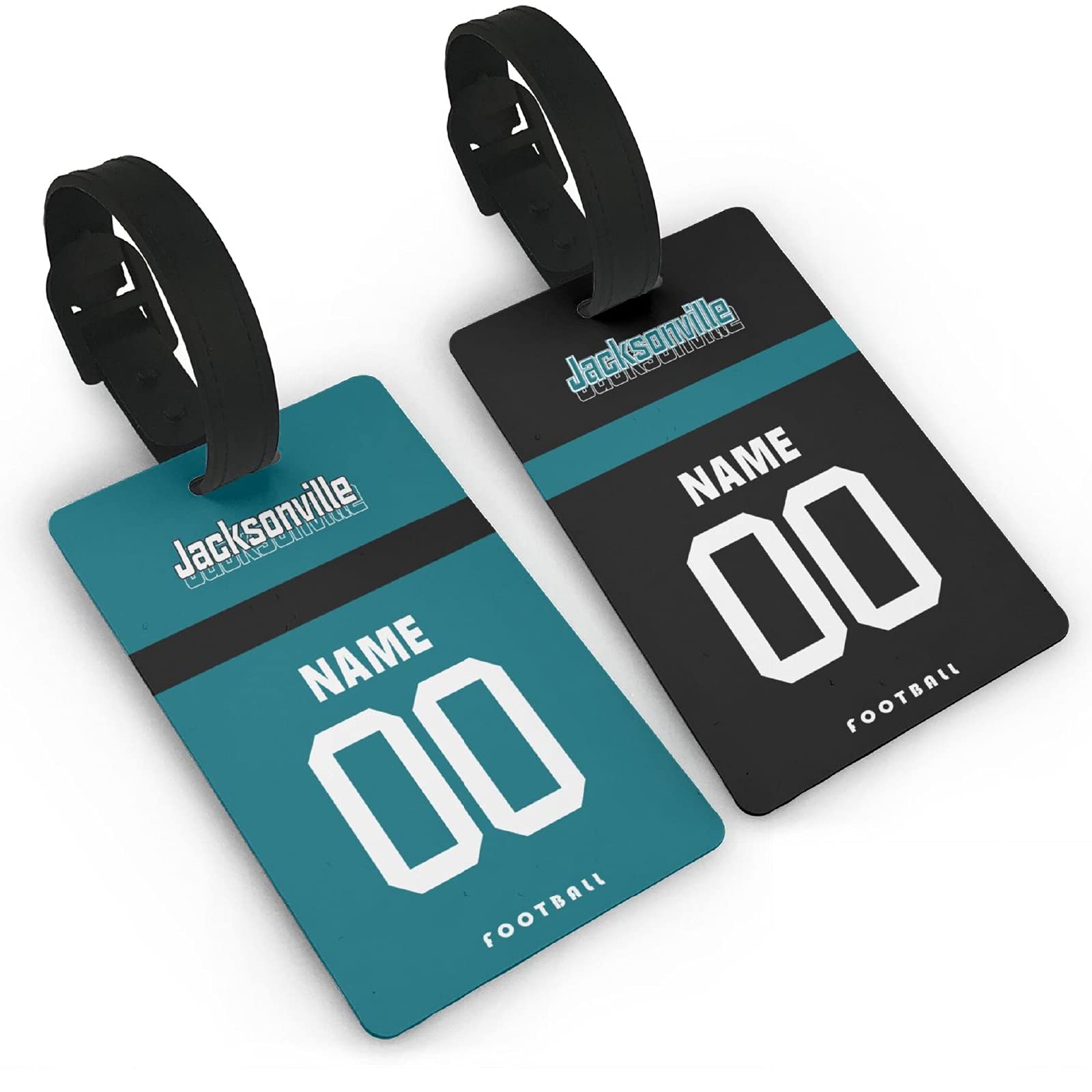 Personalized Jacksonville Custom Luggage Tags - Set of 2 with Any Name & Number - Unique Travel Gift for Men - Perfect for Airports, Business Trips & Vacation Identification