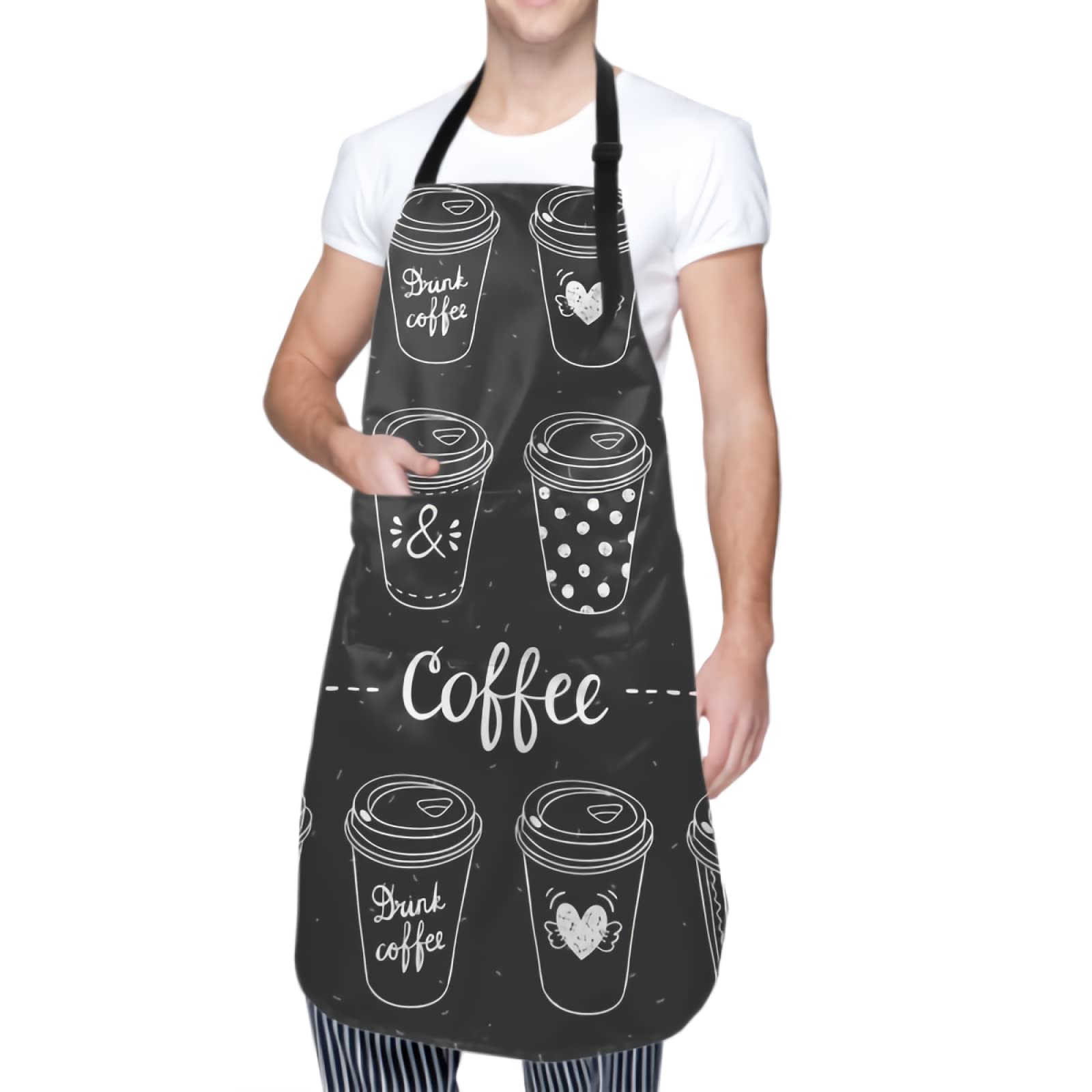 Waterproof Chef Apron with Pockets for Men & Women - Cute Cooking Gift for BBQ, Baking & Kitchen Use