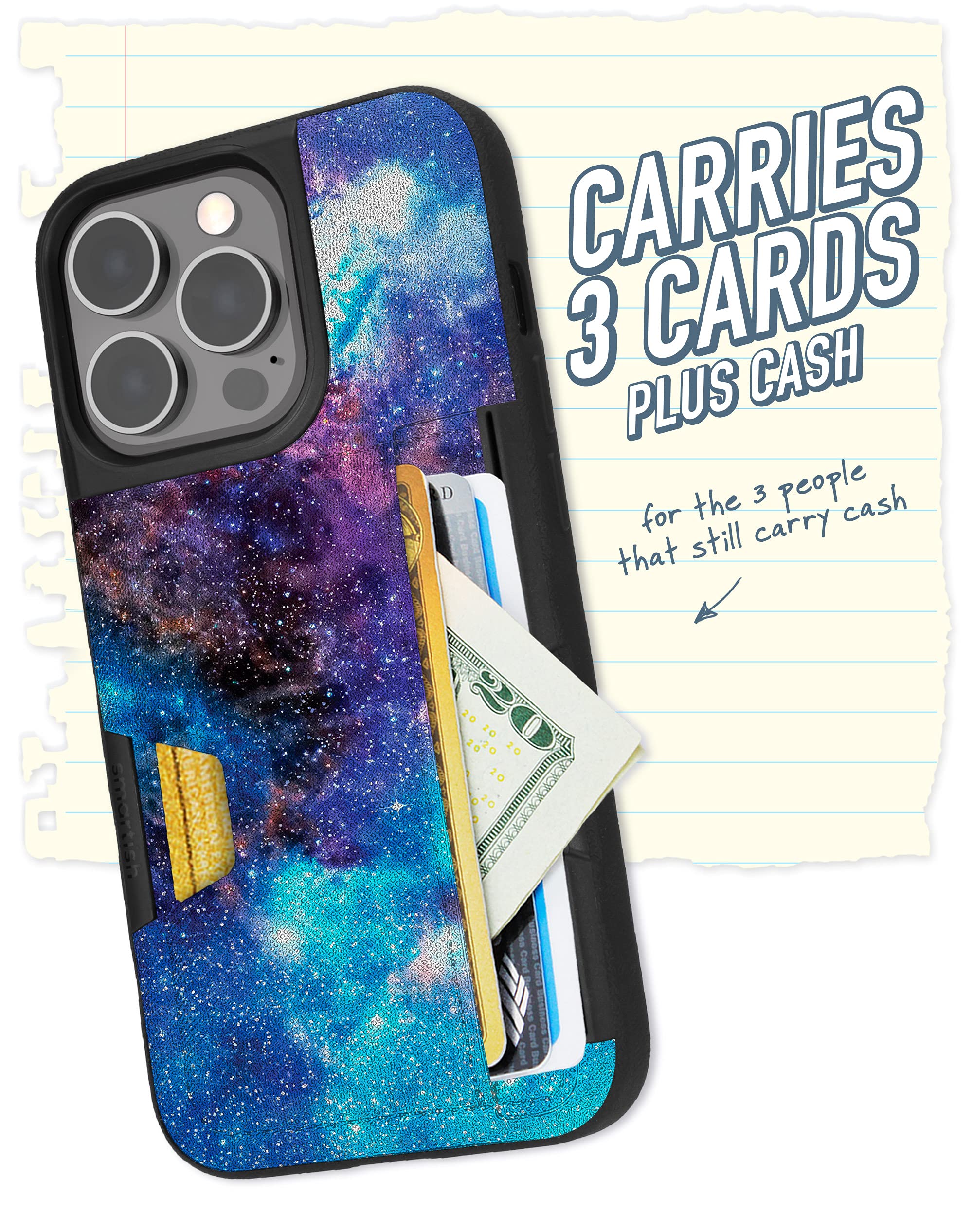 Smartish iPhone 13 Pro Wallet Case - Slim Protective Credit Card Holder with Kickstand | Wallet Slayer Vol. 2 | Perfect for Travel, Work & Everyday Use