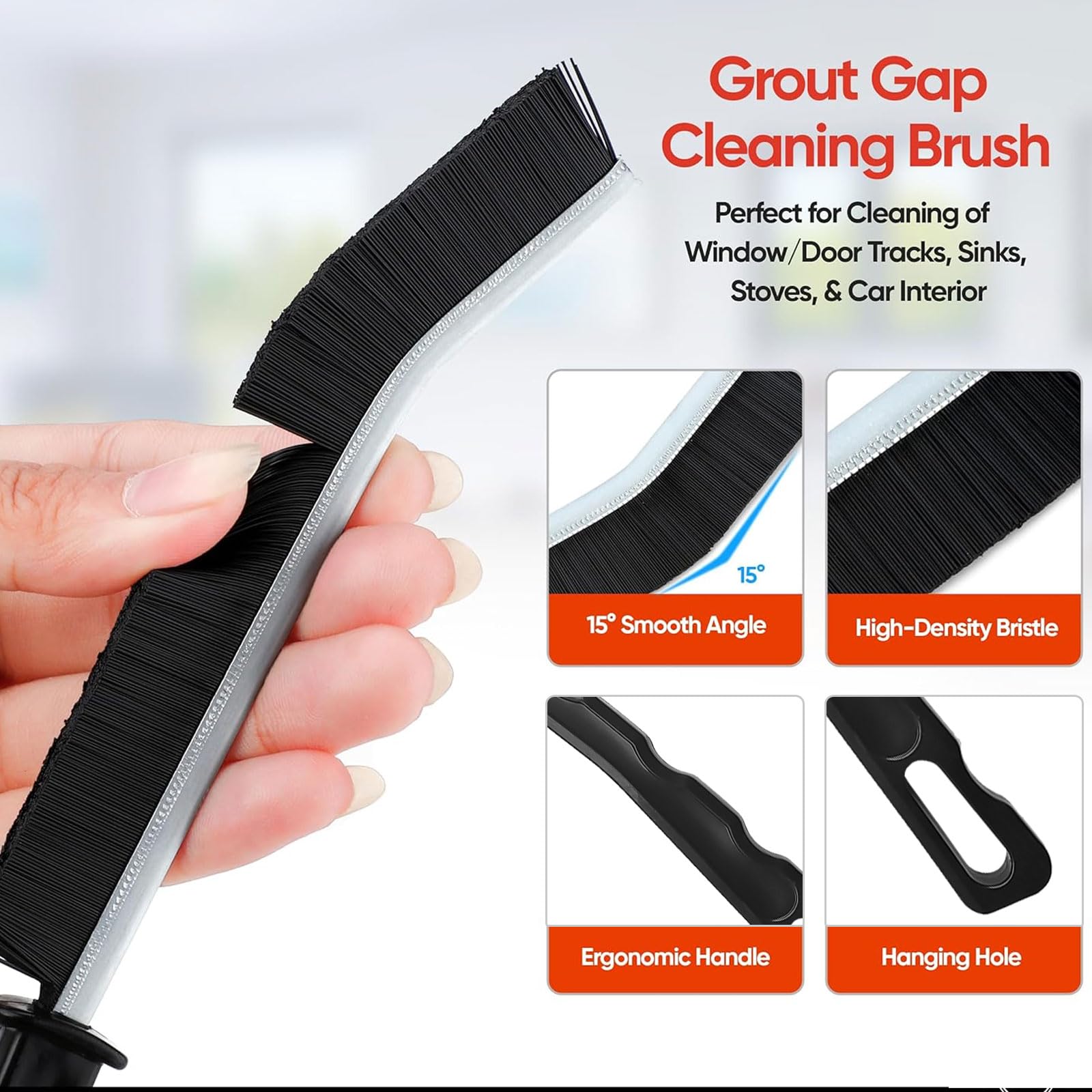 **Multi-Purpose Crevice Cleaning Brush - Small Gap Brush for Bathroom, Kitchen, Sink, Grout & Bathtub | Durable Household Cleaning Tools for Tight Spaces & Hard-to-Reach Areas**