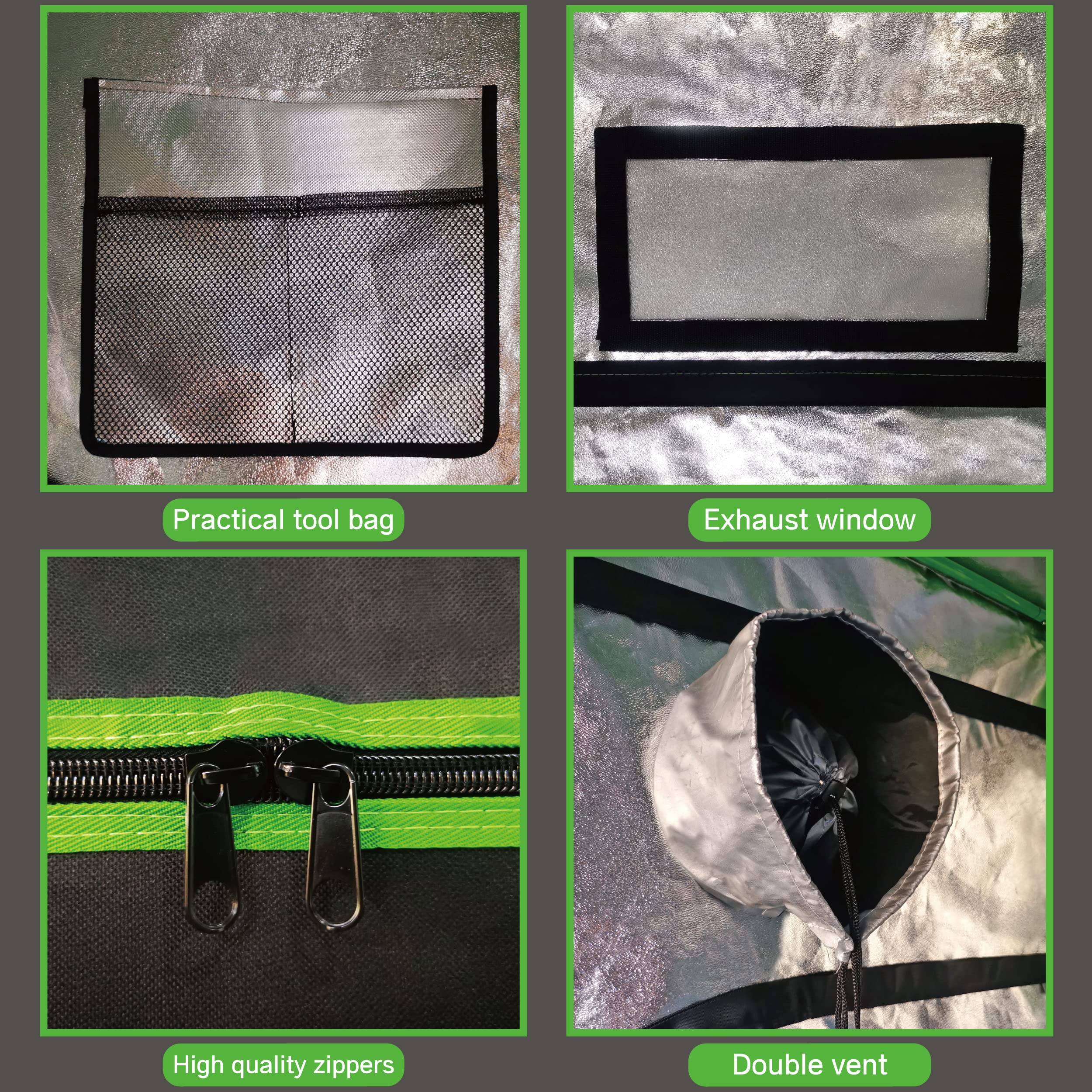 600D Mylar Hydroponic Grow Tent 60x60x80 Inches - High Reflective Greenhouse Grow Tent with Observation Window & Removable Floor Tray for Indoor Plants | Perfect for Home Gardening, Hydroponics, and Seed Starting (Texas Made)