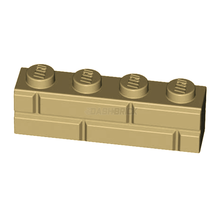 LEGO Bricks 1 x 4, Masonry/Brick Profile, Tan (15533) - Bulk Building Blocks for Creative Construction, DIY Projects & Kids Play - Perfect for LEGO Houses, Castles & Architecture Models
