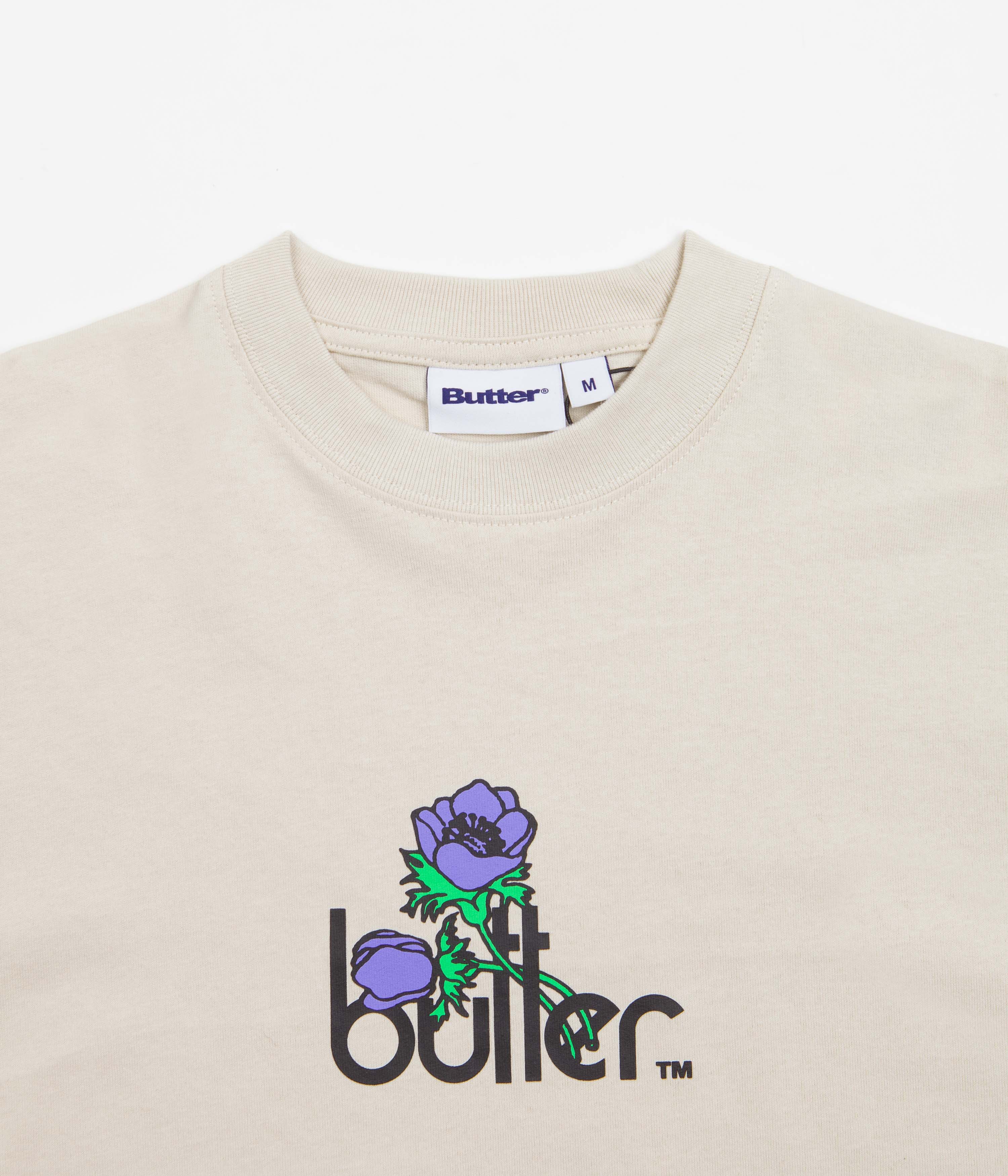 Butter Goods Windflowers Graphic T-Shirt for Men & Women - Soft Cotton Crewneck Tee in Cream - Casual Wear for Street Style & Everyday Outfits