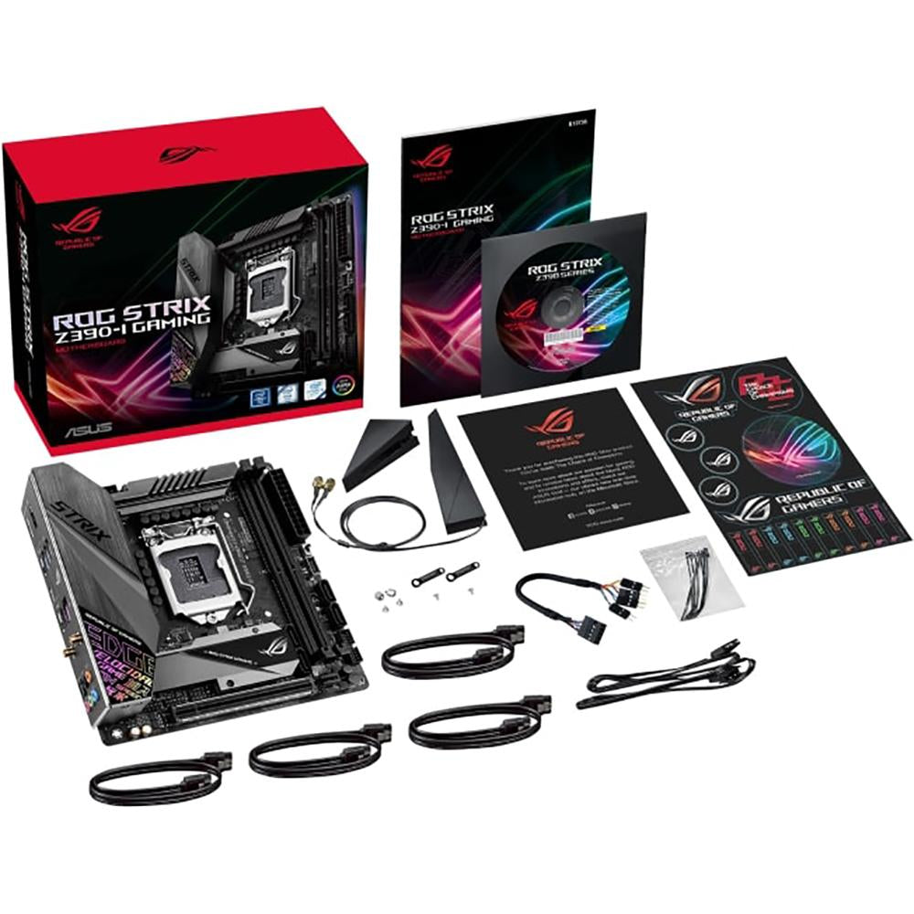 ASUS ROG STRIX Z390-I Gaming Motherboard - Mini ITX for PC Builds | Intel LGA 1151 | WiFi | RGB Lighting | Perfect for Compact Gaming Rigs & Home Theater PCs