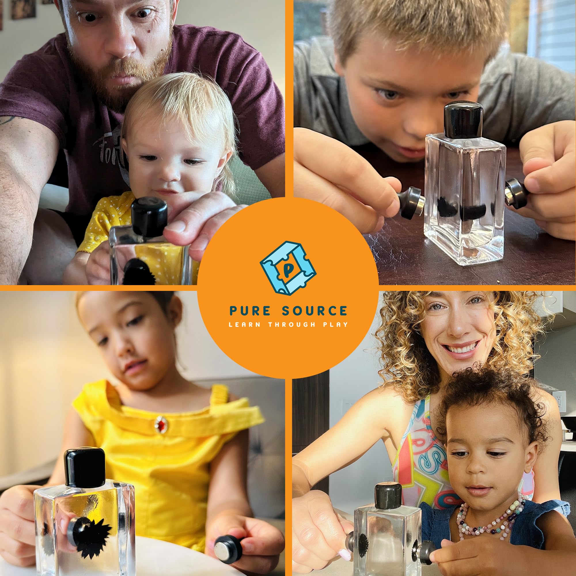 FerroFluid Display Bottle - Magnetic Liquid Science Toy with Neodymium Magnets | STEM Educational Kit for Kids & Adults | Interactive Desk Decor for Office, Classroom & Science Lovers