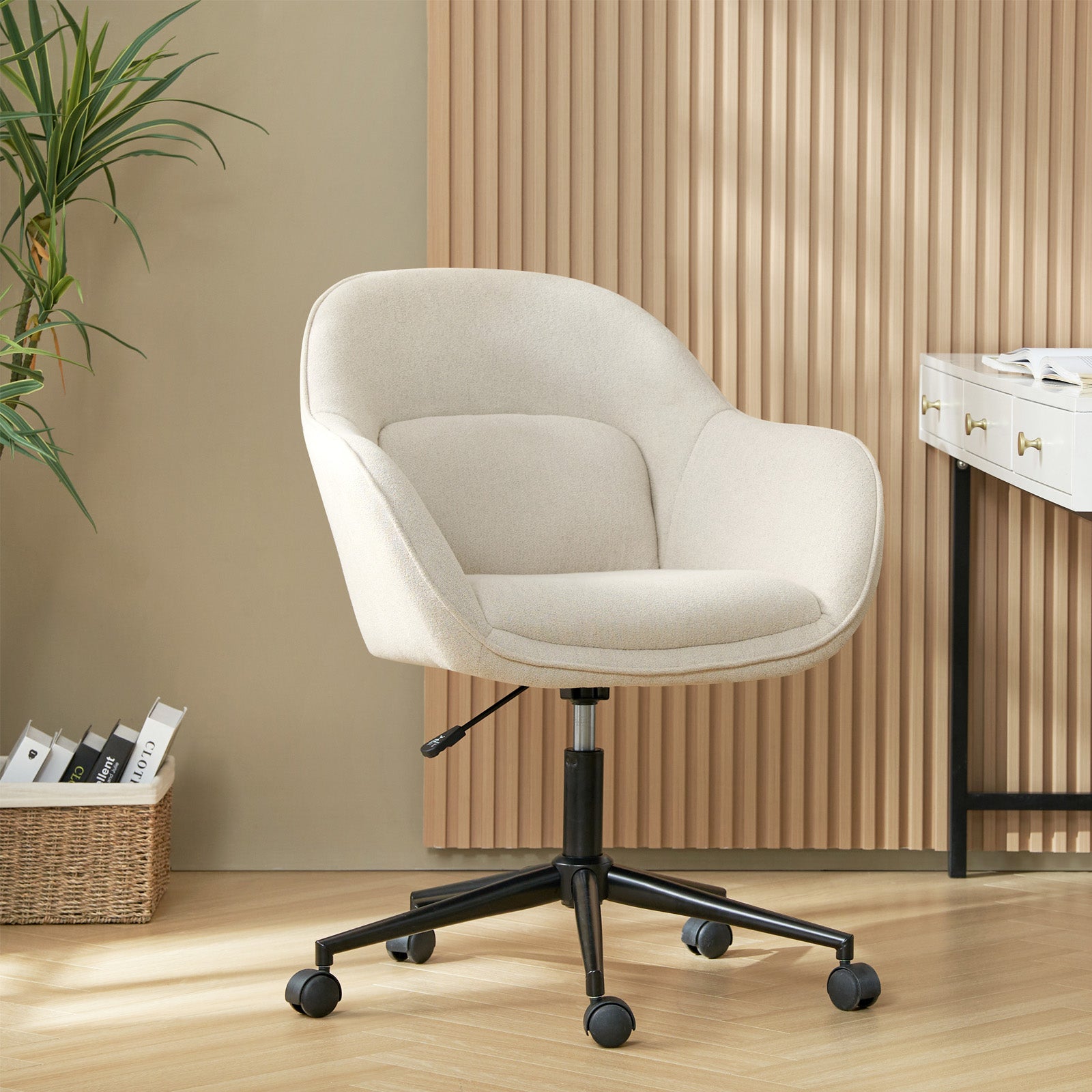 Modern Adjustable Height Cozy Office Chair for Home & Work - Ergonomic Desk Chair with Lumbar Support for Long Hours Sitting - Perfect for Home Office, Gaming, and Study