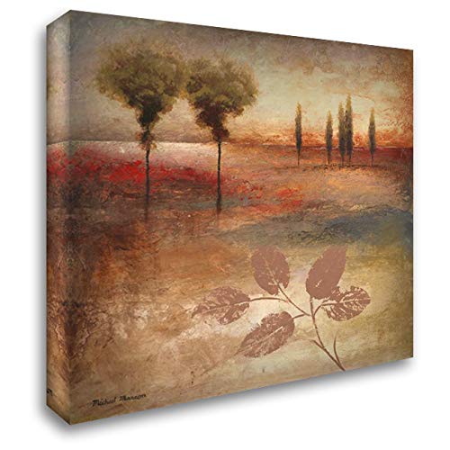 Michael Marcon 20x20 Gallery Wrapped Stretched Canvas Art - Warm Textural Landscape I - Handmade Wall Decor for Living Room, Bedroom & Office