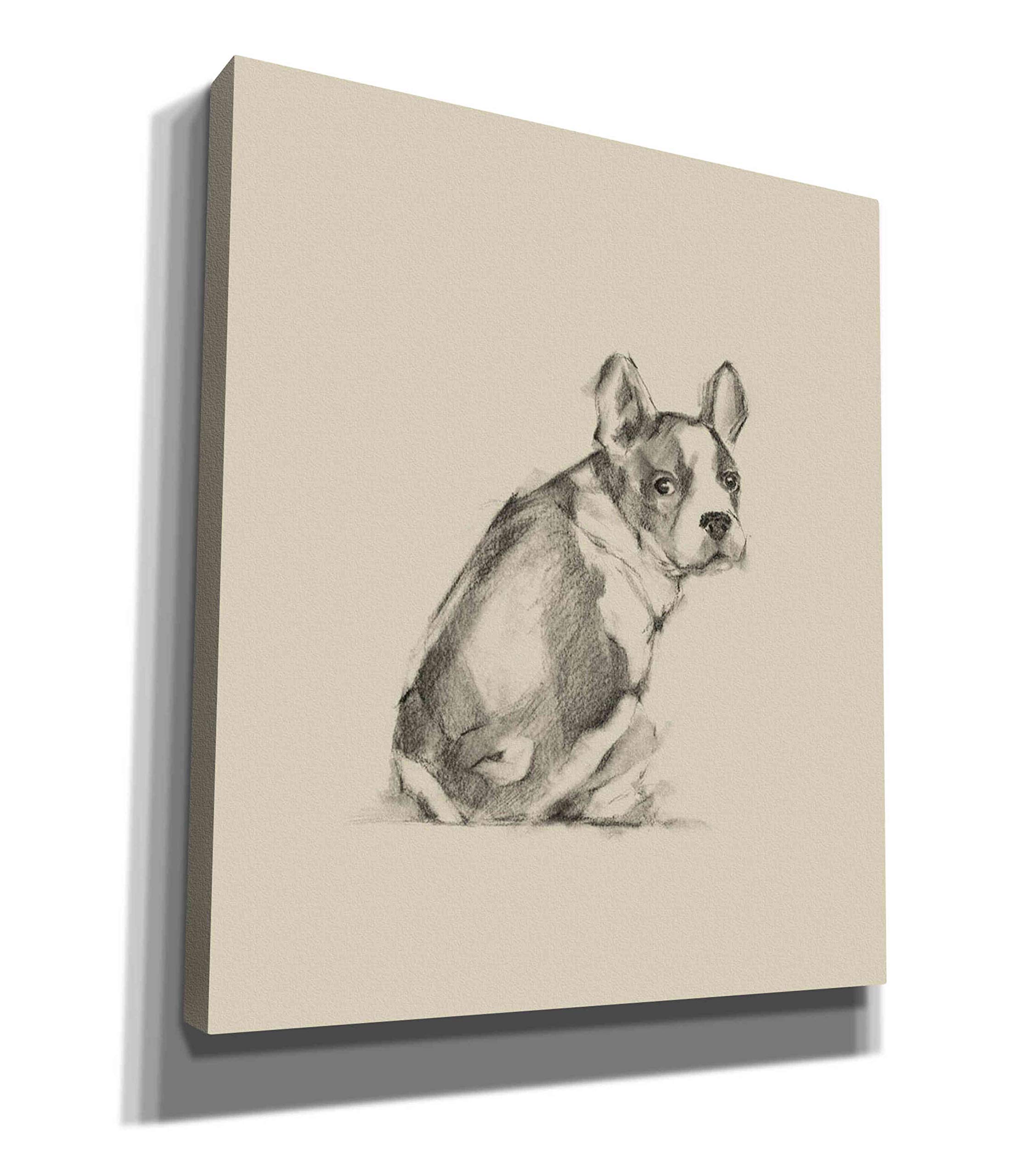 Ethan Harper 'Puppy Dog Eyes IV' Canvas Wall Art - 26x30 Inch Graffiti Dog Painting for Living Room, Bedroom & Office Decor - Modern Abstract Animal Artwork