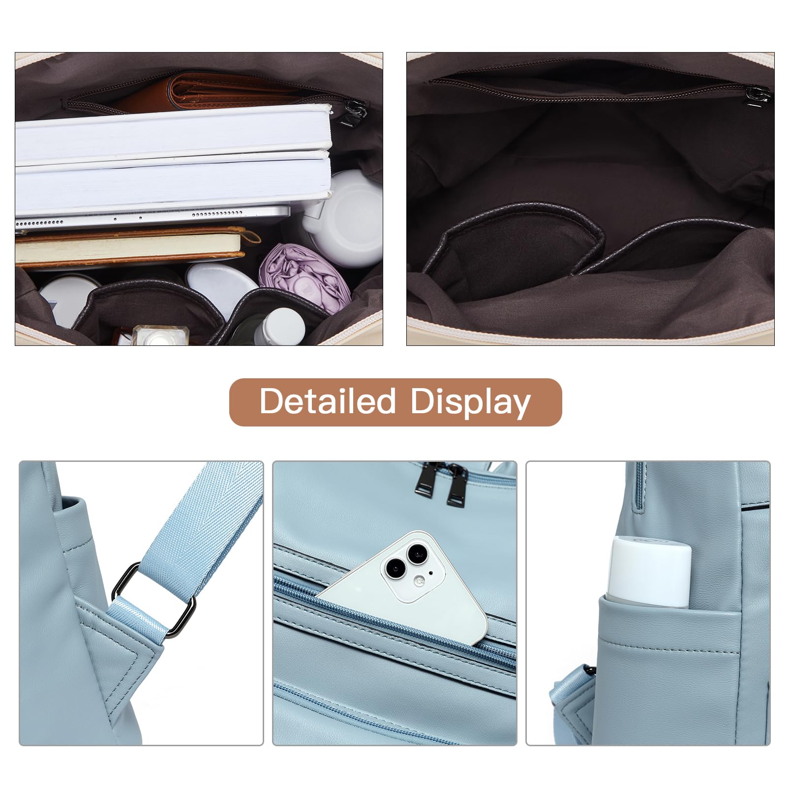 Stylish Women's Leather Backpack Purse - Large Designer Shoulder Bag for Travel, Work & Daily Use | BROMEN Fashionable Handbag for Ladies