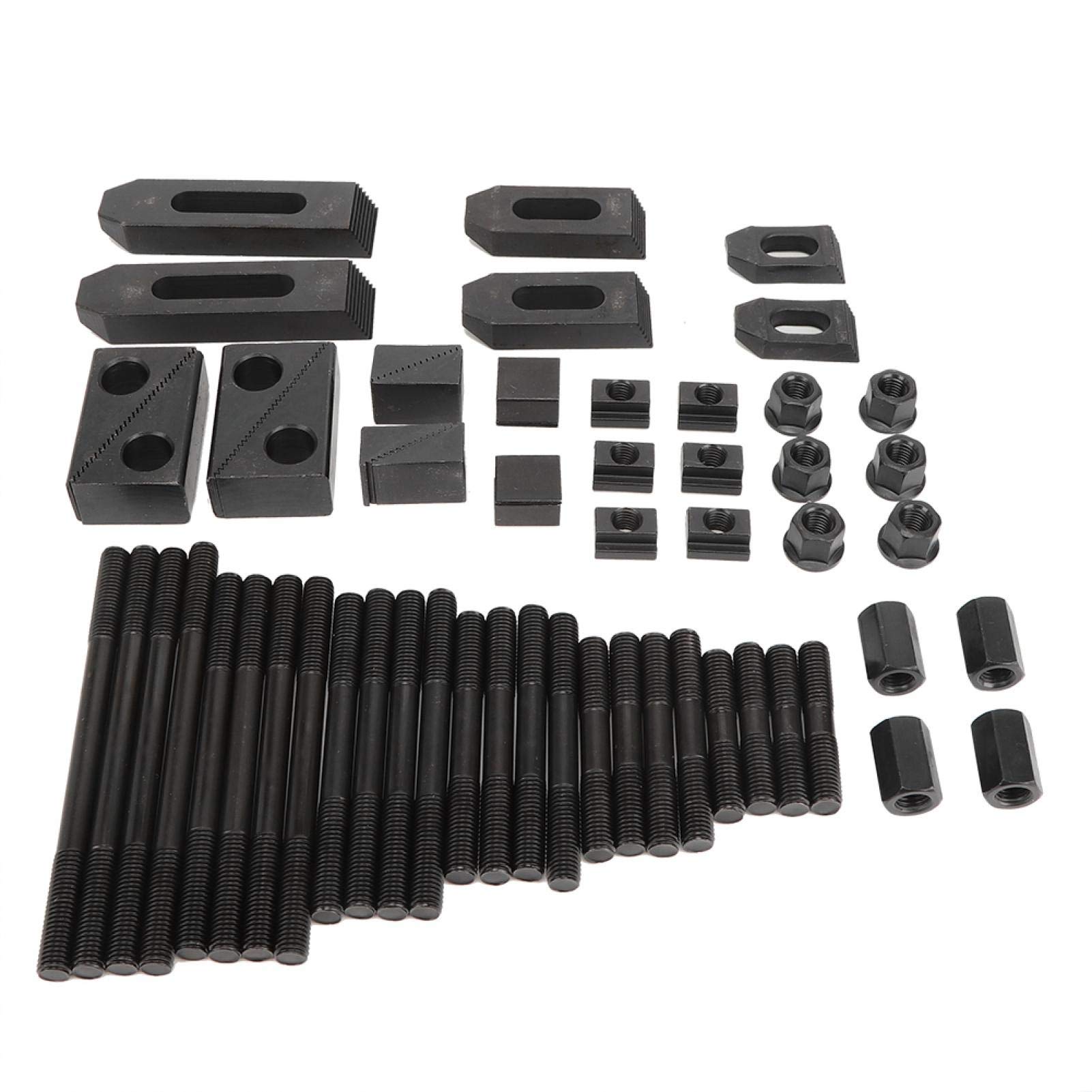 58Pcs T-Slot Clamp Kit - Hardened Steel Milling Machine Press Plate with T-Bolts for Lathe & CNC Work - Perfect for Metalworking, Woodworking, and DIY Projects