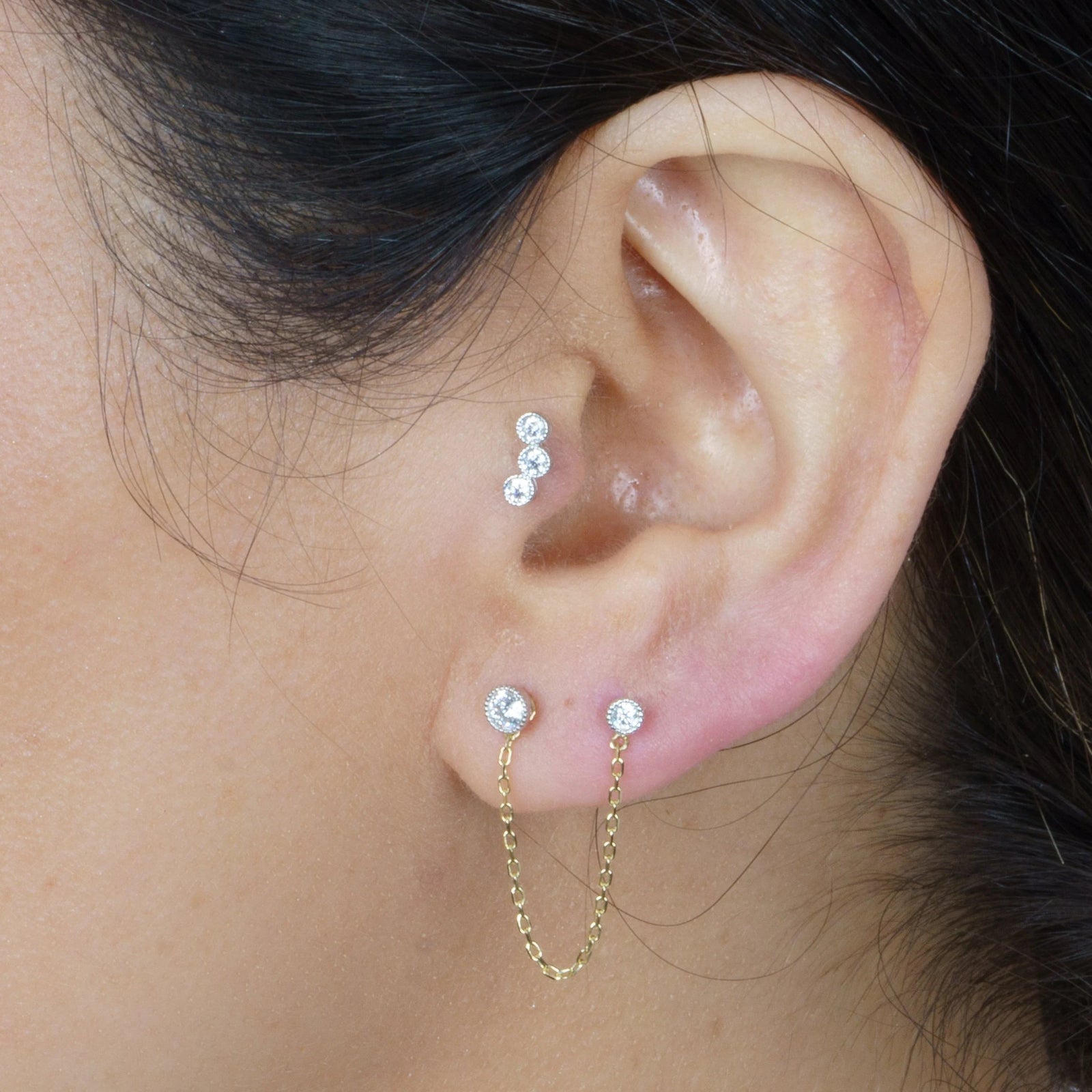 14K Solid Yellow Gold Earring Chain - Elegant Dainty Jewelry for Women, Perfect for Everyday Wear, Parties & Gifting