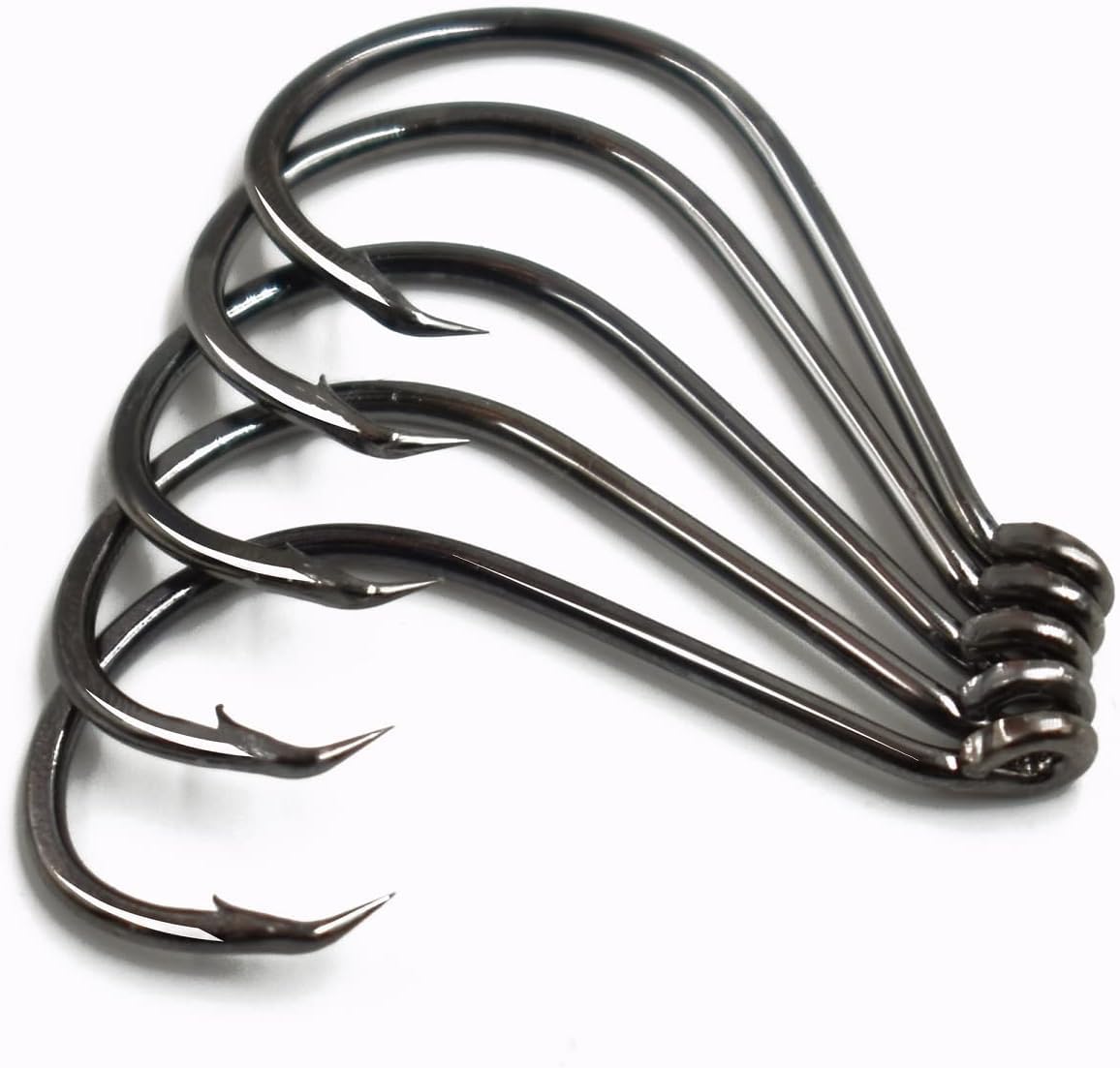100pcs Size 4#-6/0 Black Octopus Hooks - High Carbon Steel Fishing Hooks for Saltwater & Freshwater